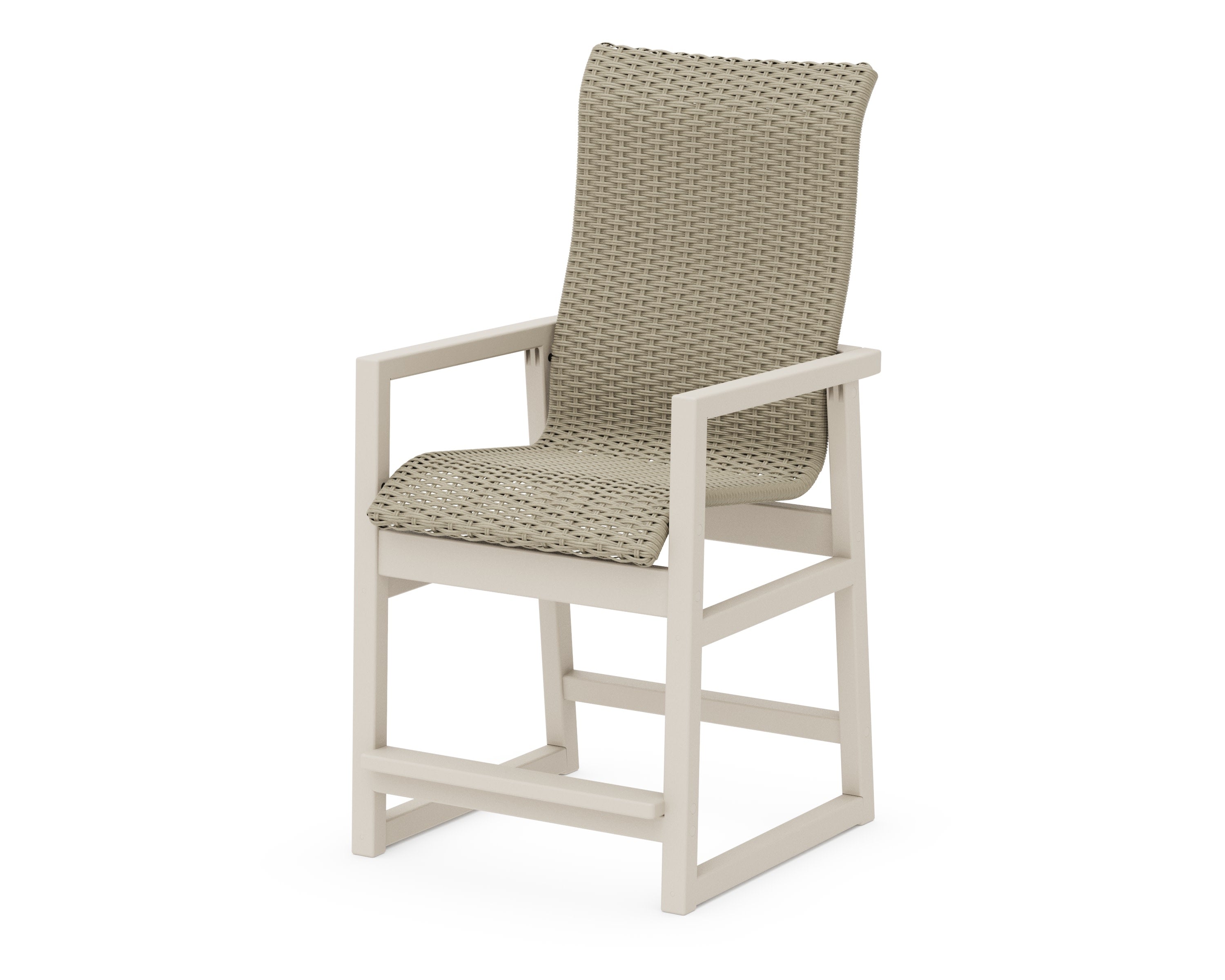 EDGE Woven High-Back Counter Arm Chair in Sand / Dune Grass