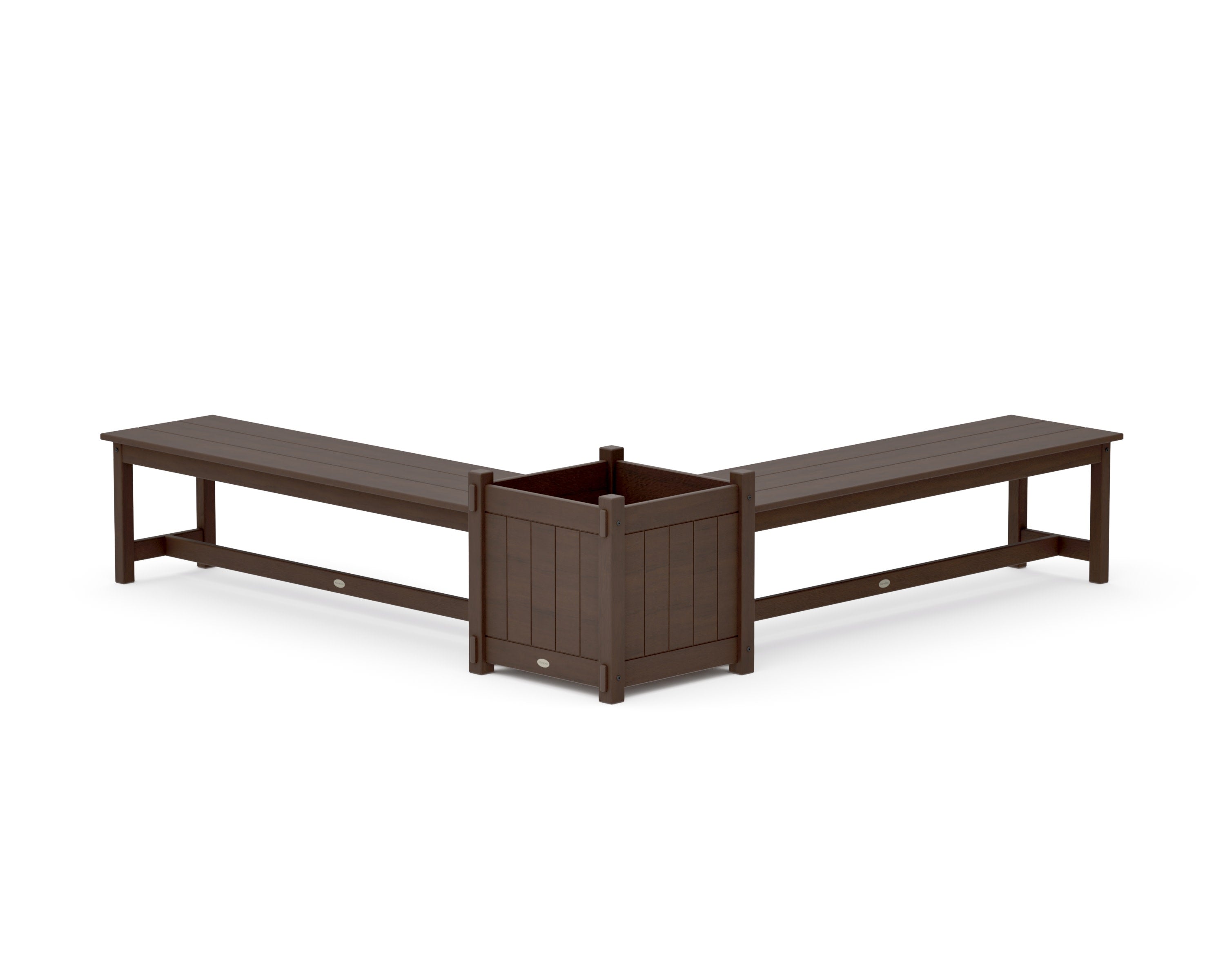 60" Vineyard L- Shaped Planter Bench Set- Large in Kona