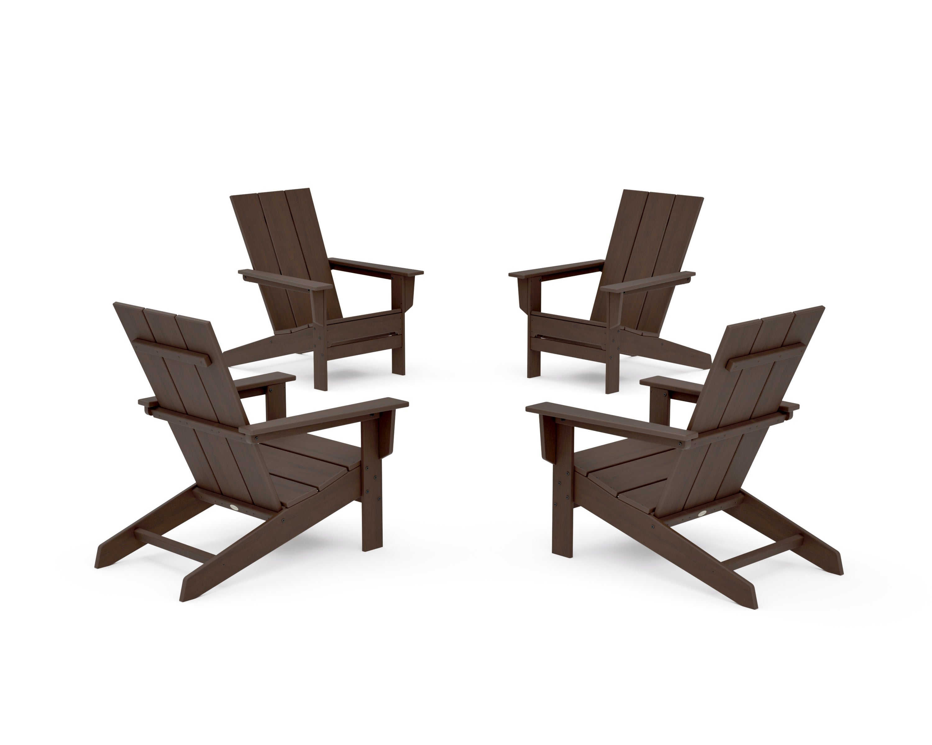 4-Piece Modern Studio Adirondack Chair Conversation Set in Kona