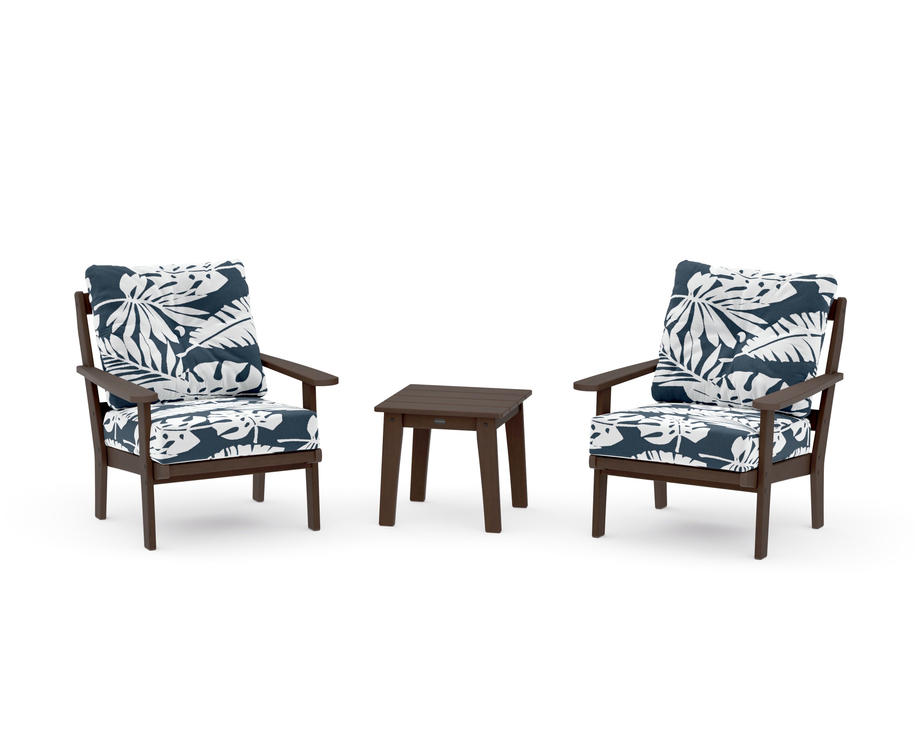 Mission 3-Piece Deep Seating Set in Kona / Leaf Marine Indigo
