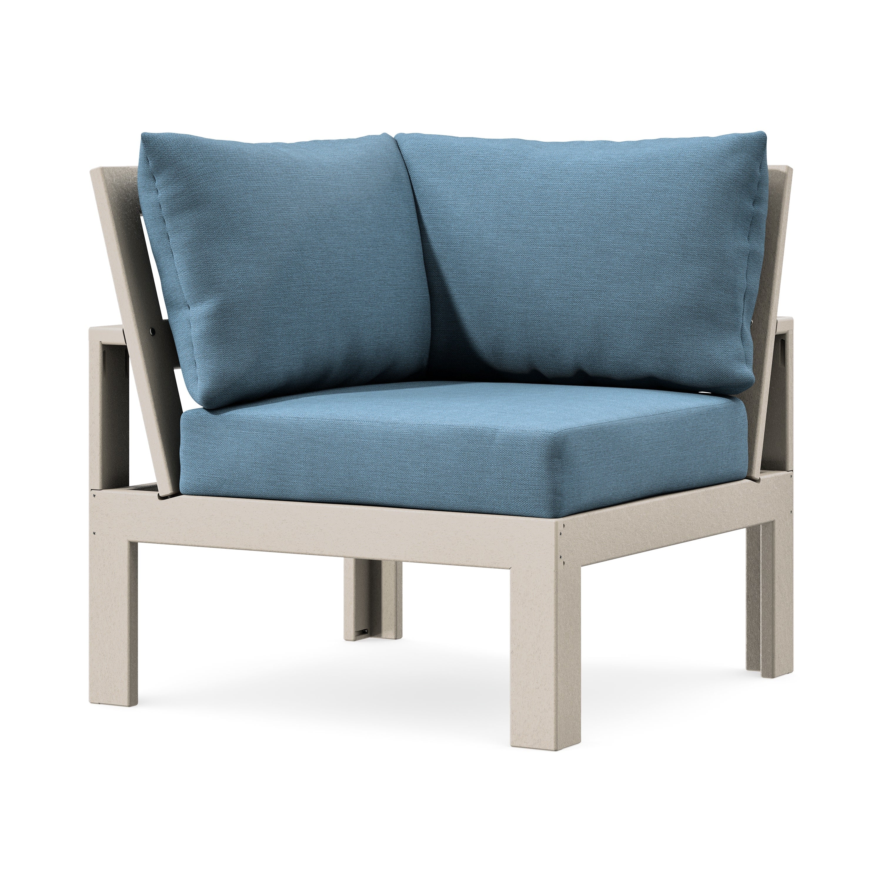 Modular Corner Chair in Sand / Sky Blue