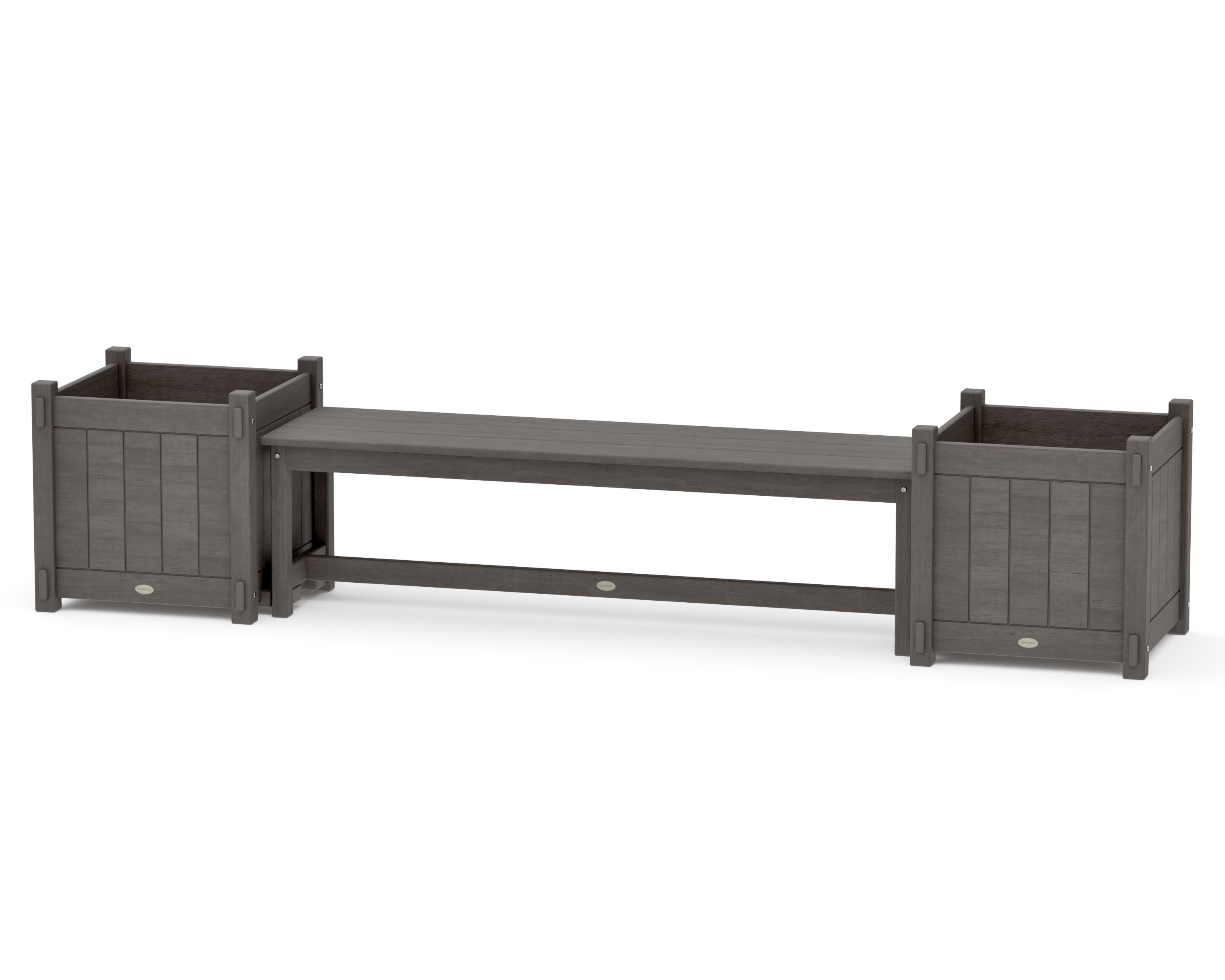 60" Vineyard Straight Planter Bench Set - Large in Driftwood