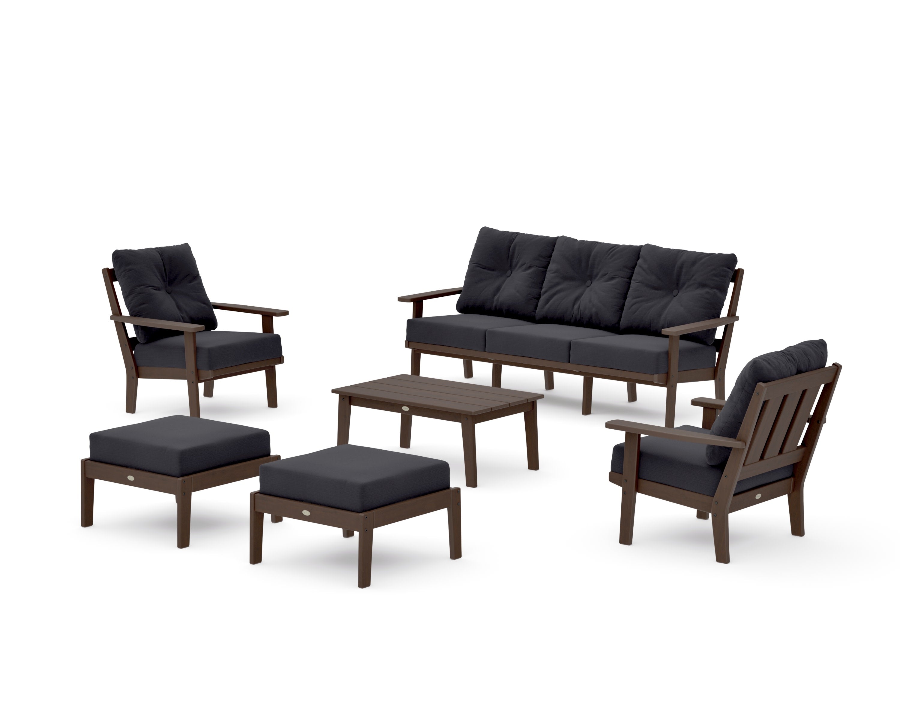 Oxford 6-Piece Lounge Sofa Set in Kona / Midnight Linen