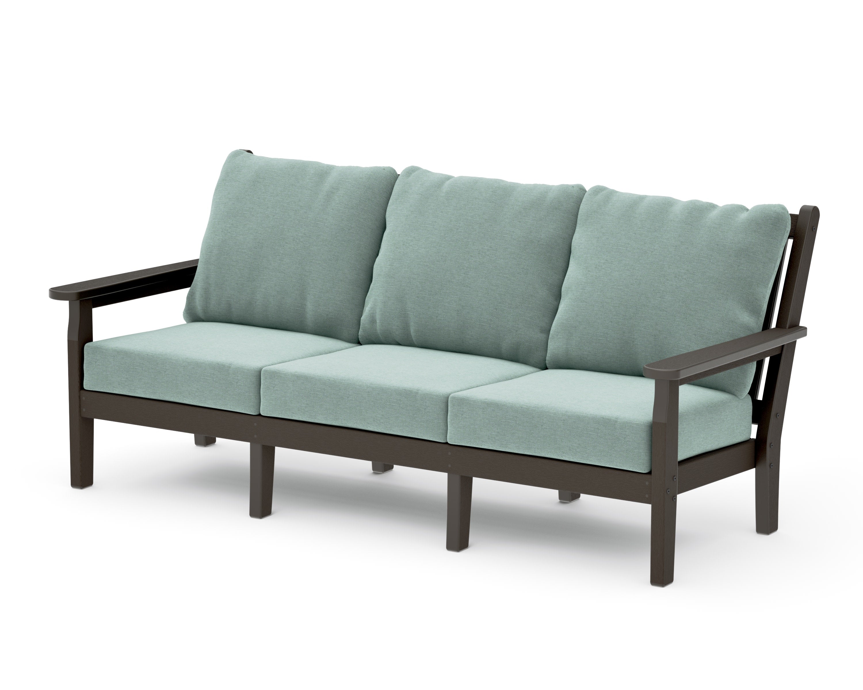 Chippendale Deep Seating Sofa in Vintage Coffee / Glacier Spa