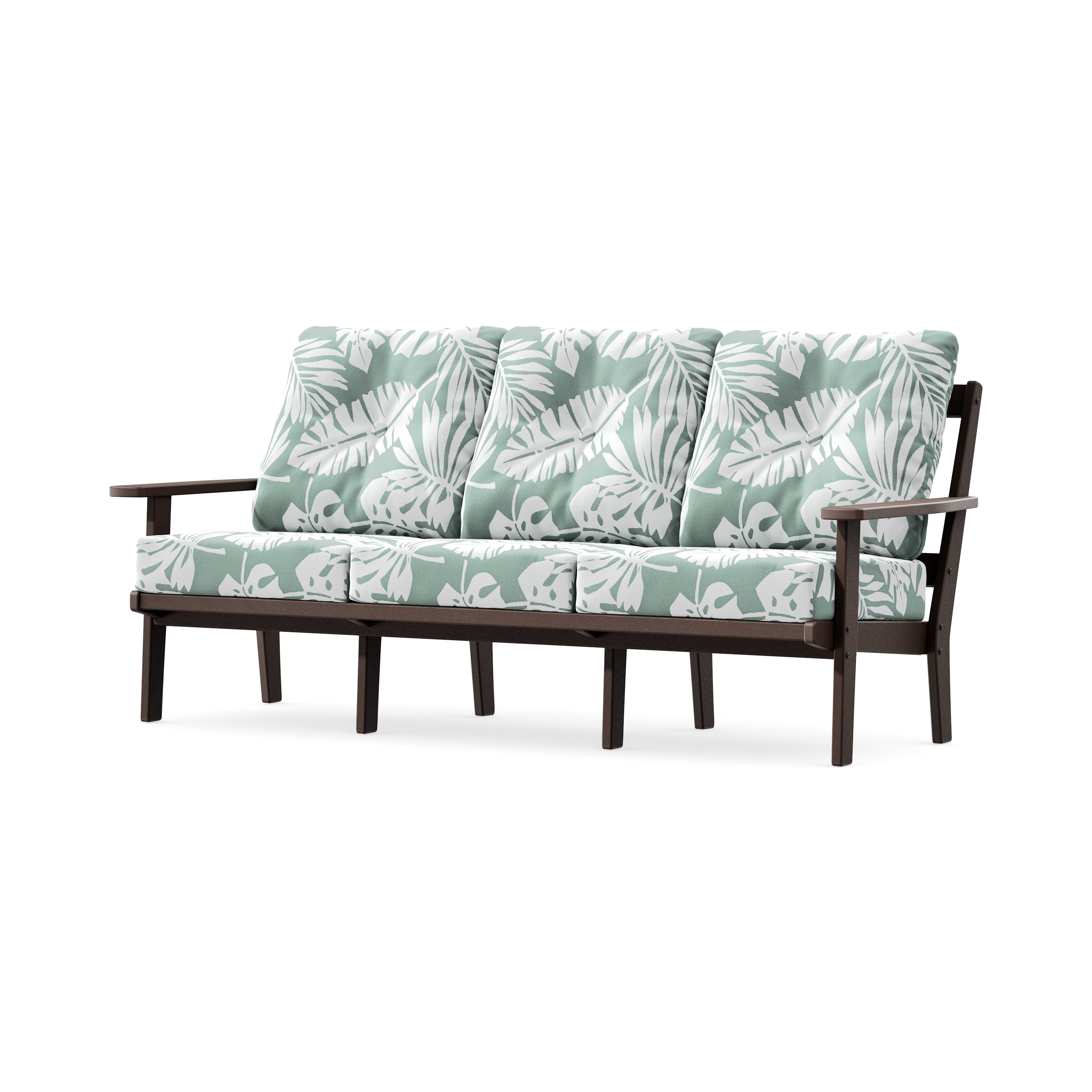 Oxford Deep Seating Sofa in Mahogany / Leaf Glacier Spa
