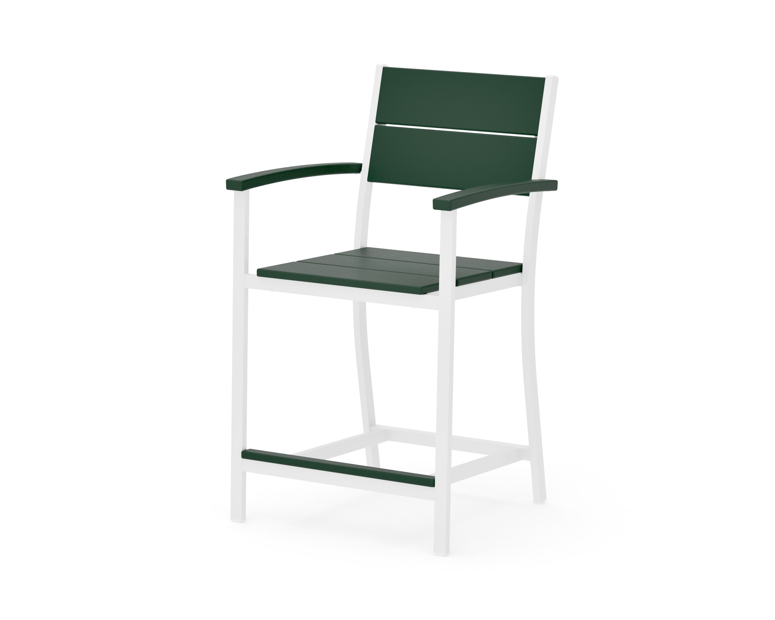 Main Street Counter Arm Chair in White / Green