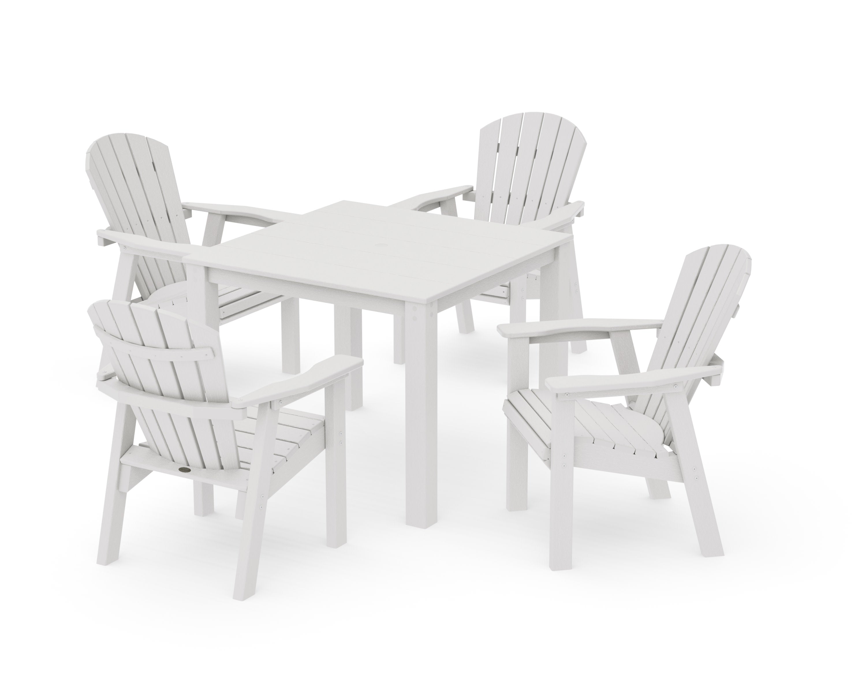 Seashell Coast 5-Piece Parsons Dining Set in Vintage White