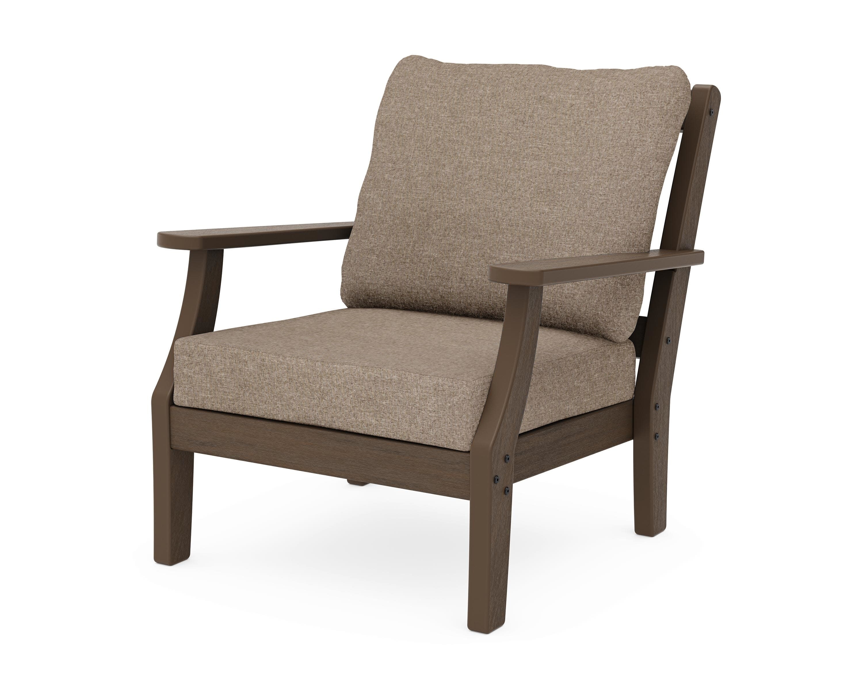 Chinoiserie Deep Seating Chair in Kona / Spiced Burlap
