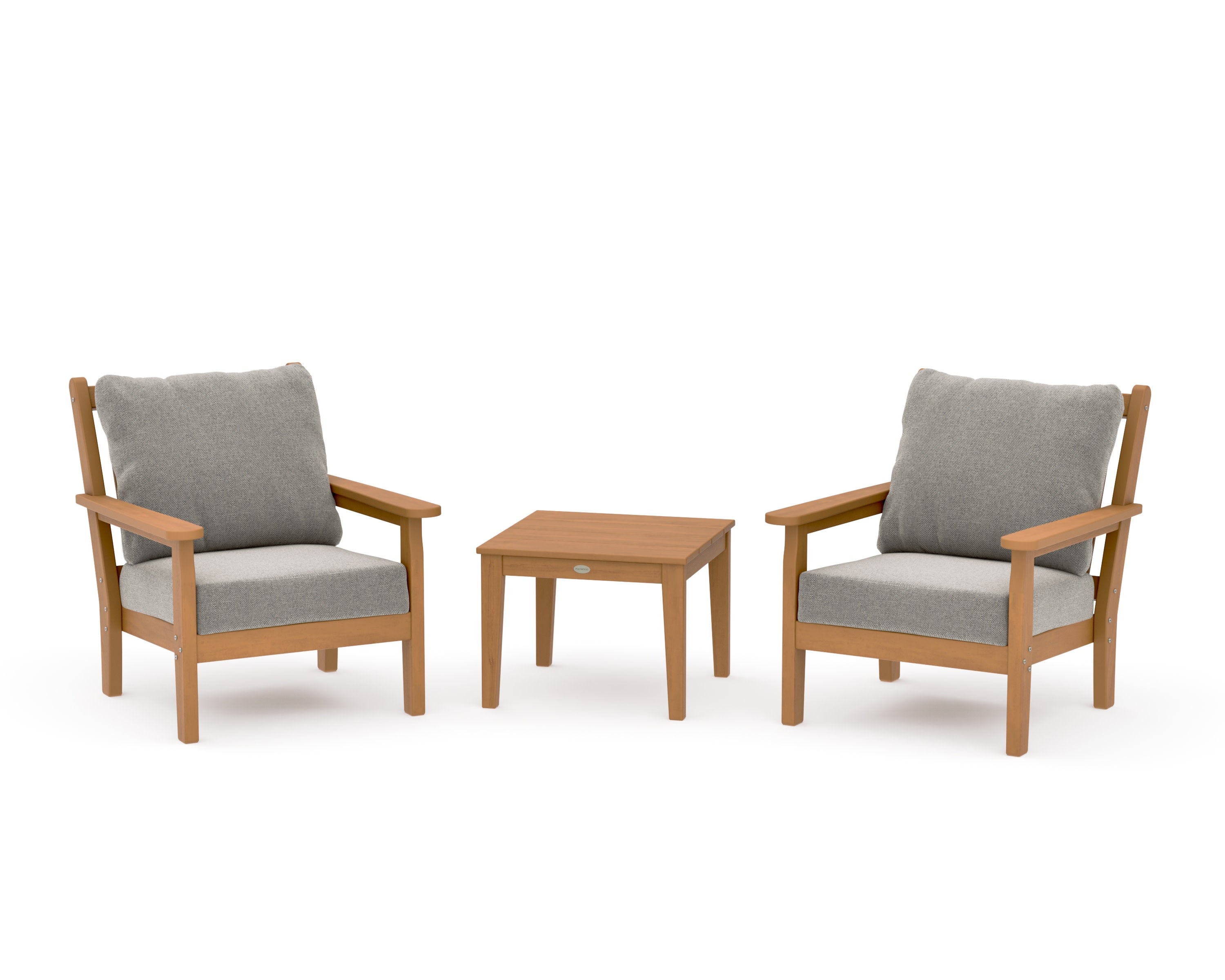 Chippendale 3-Piece Deep Seating Set in Natural / Weathered Tweed