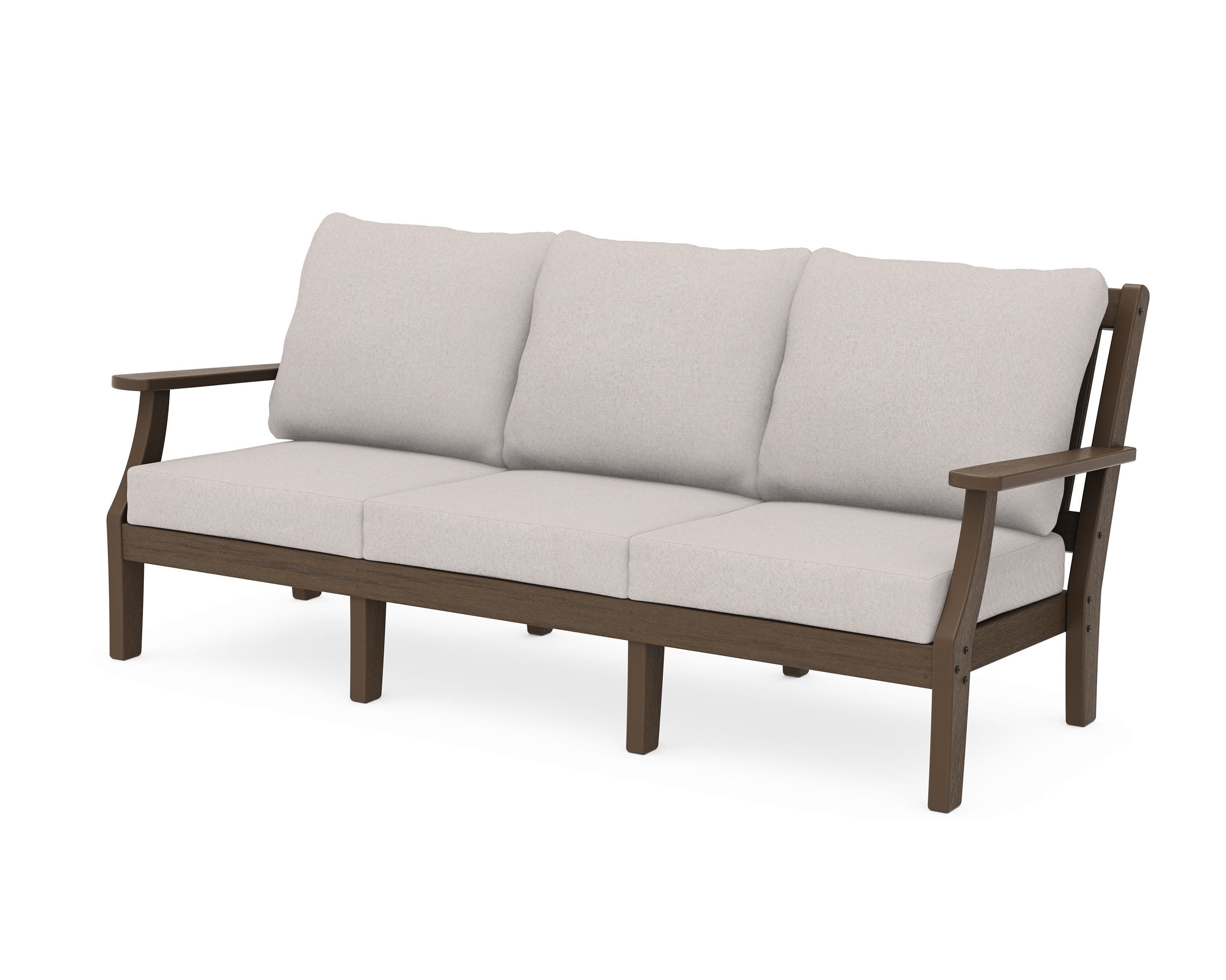 Chinoiserie Deep Seating Sofa in Kona / Dune Burlap