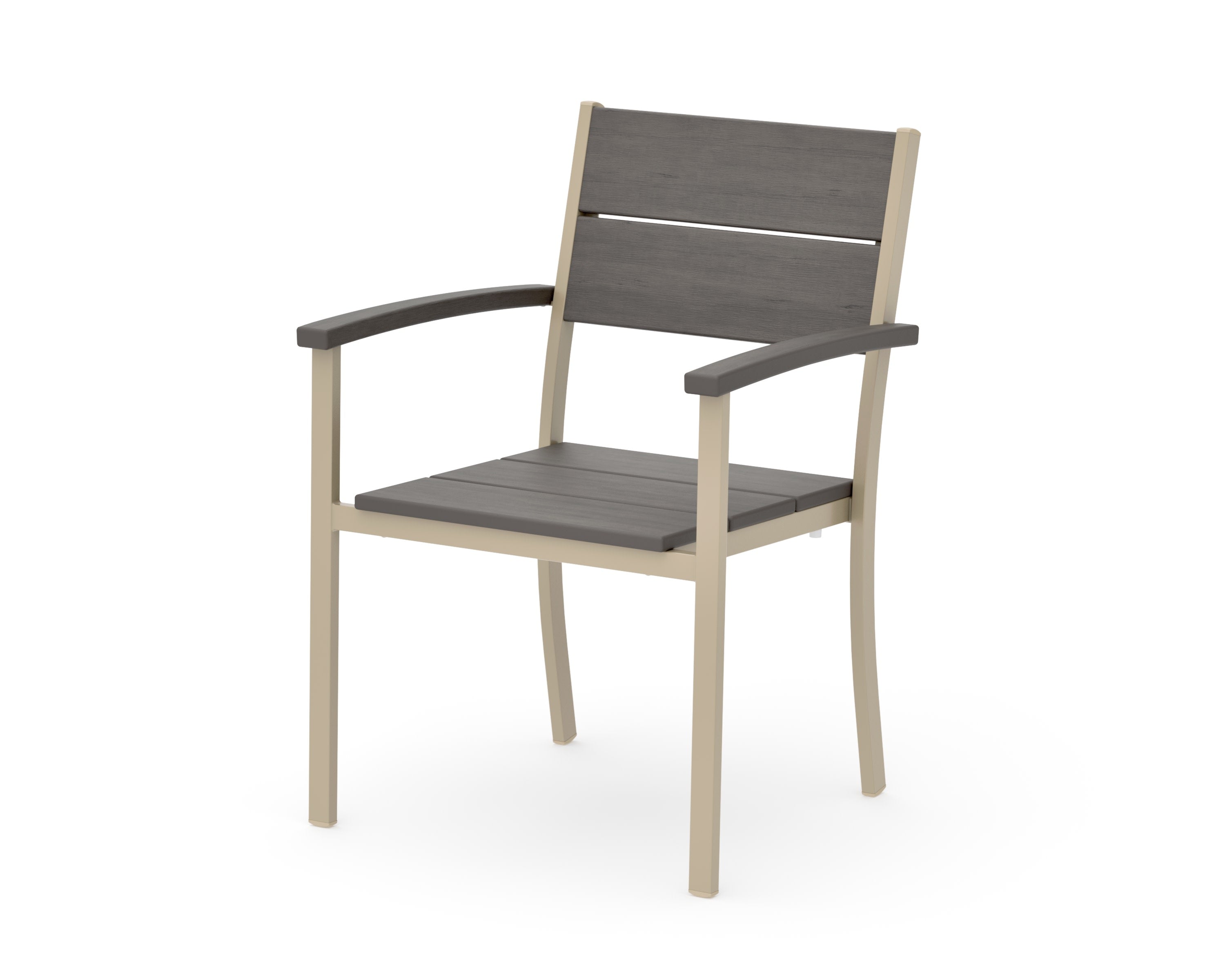Main Street Stacking Dining Arm Chair in Sand / Driftwood