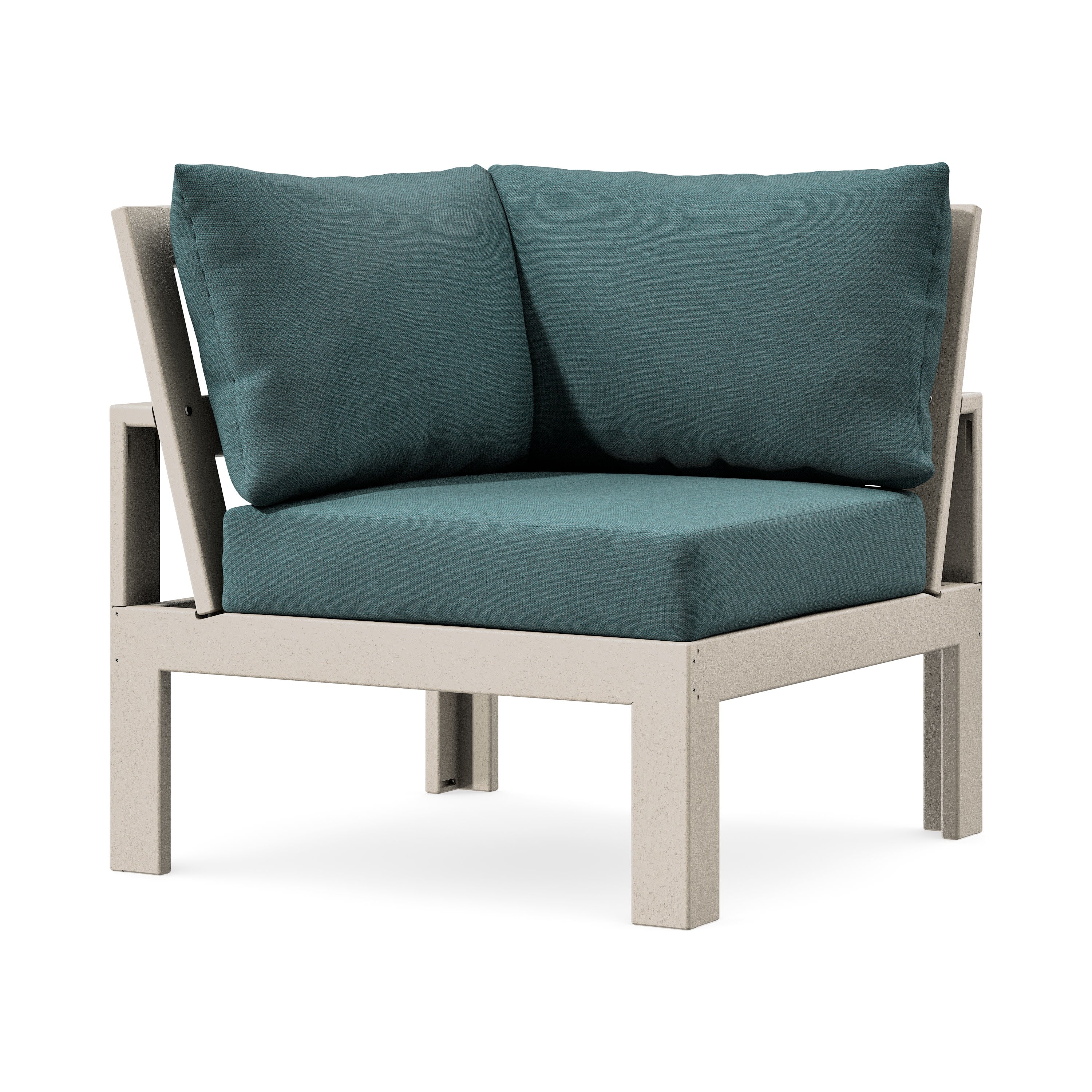 Modular Corner Chair in Sand / Ocean Teal