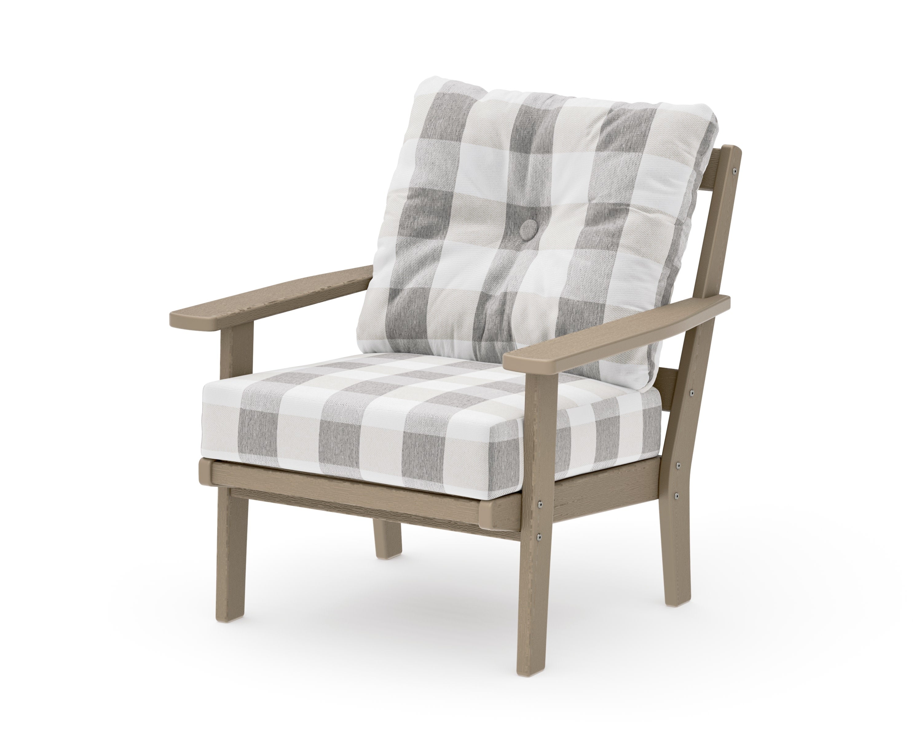 Prairie Deep Seating Chair in Vintage Sahara / Buffalo Plaid Grey Mist