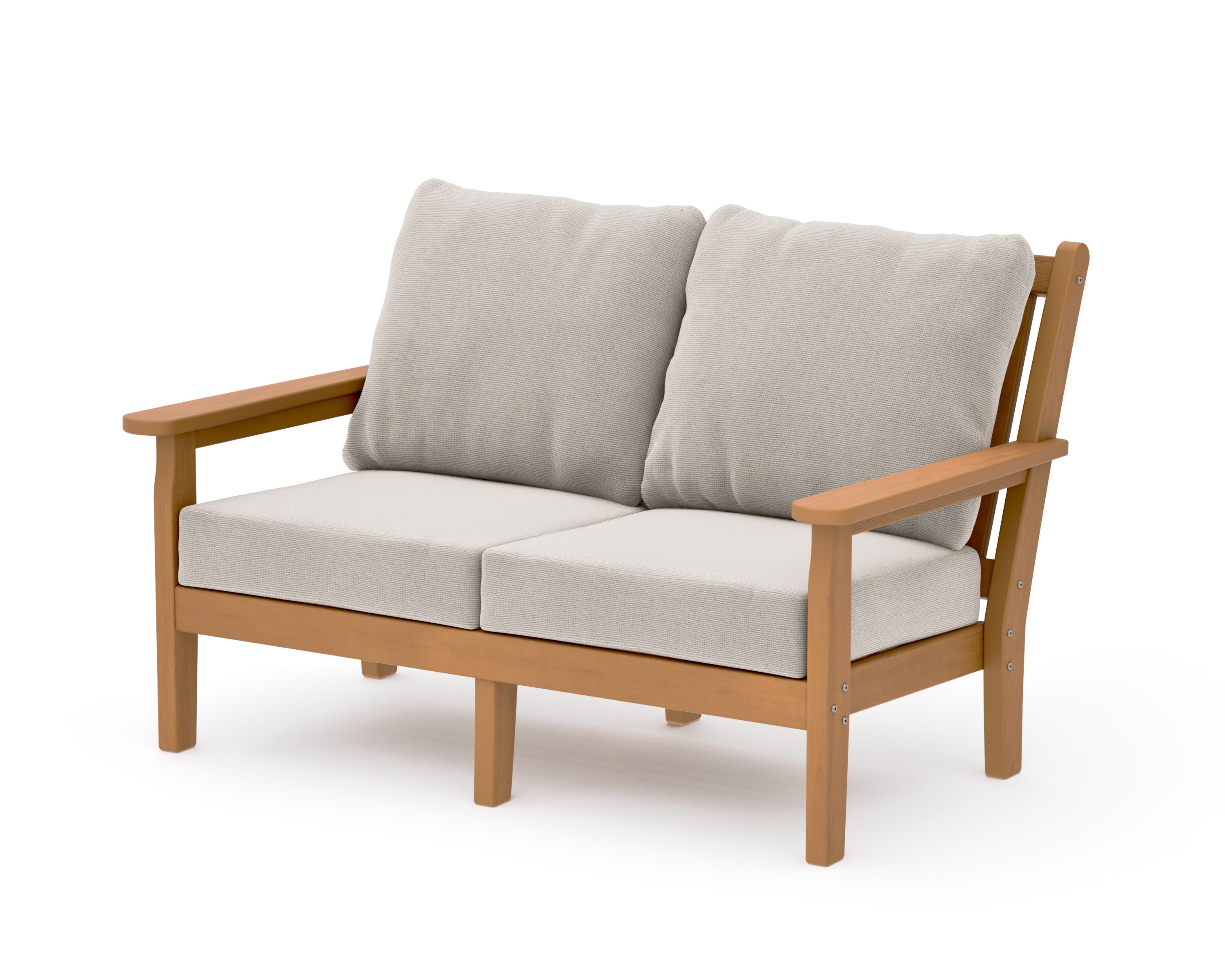 Chippendale Deep Seating Loveseat in Natural / Dune Burlap