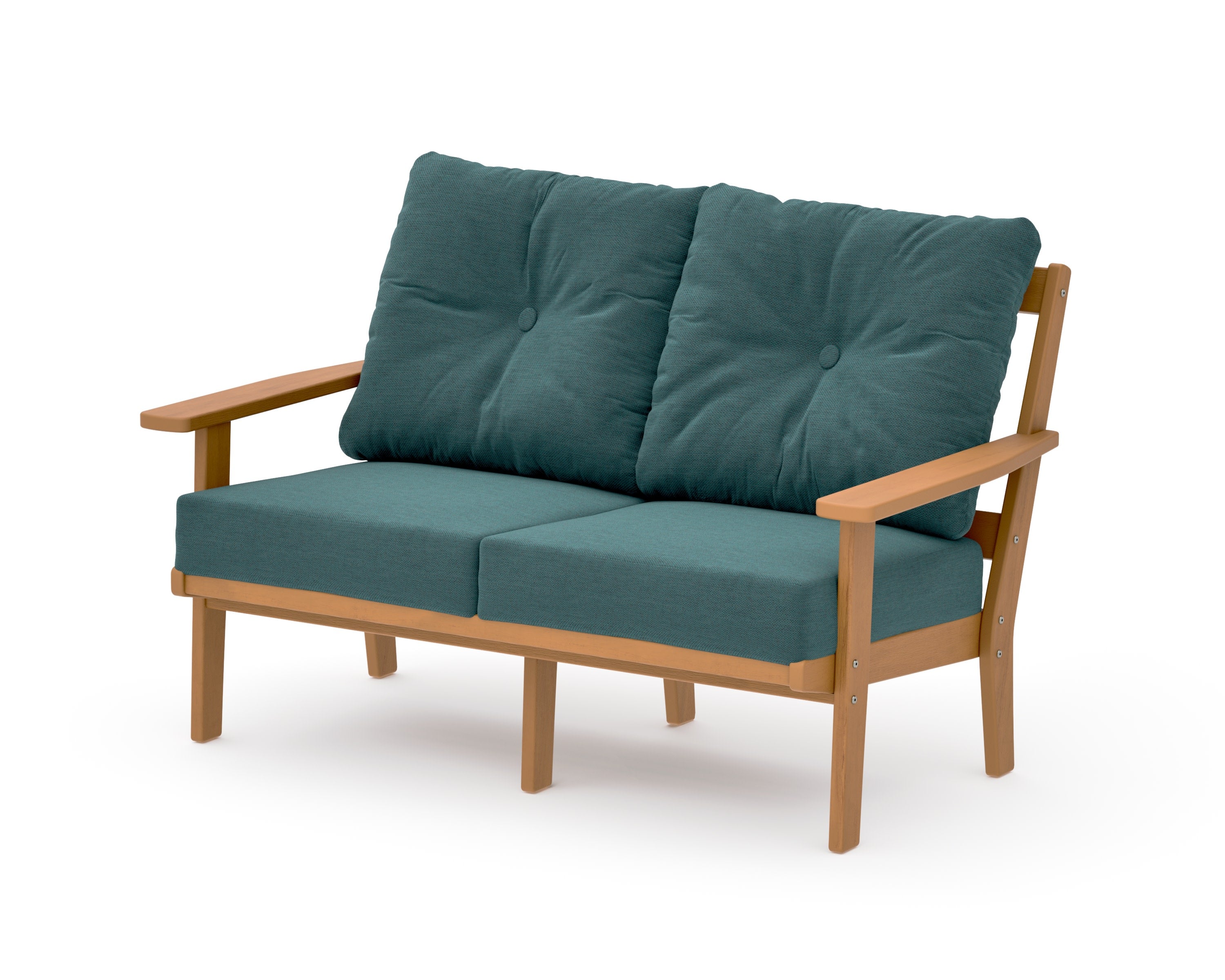 Oxford Deep SeatingLoveseat in Natural / Ocean Teal