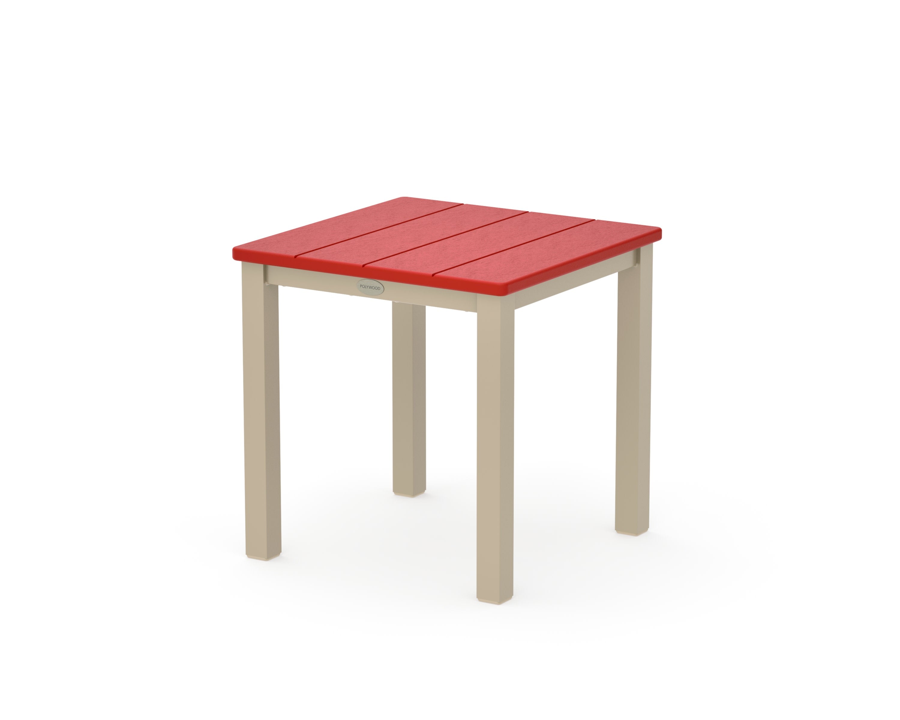 Main Street 18" Side Table in Sand / Sunset Red