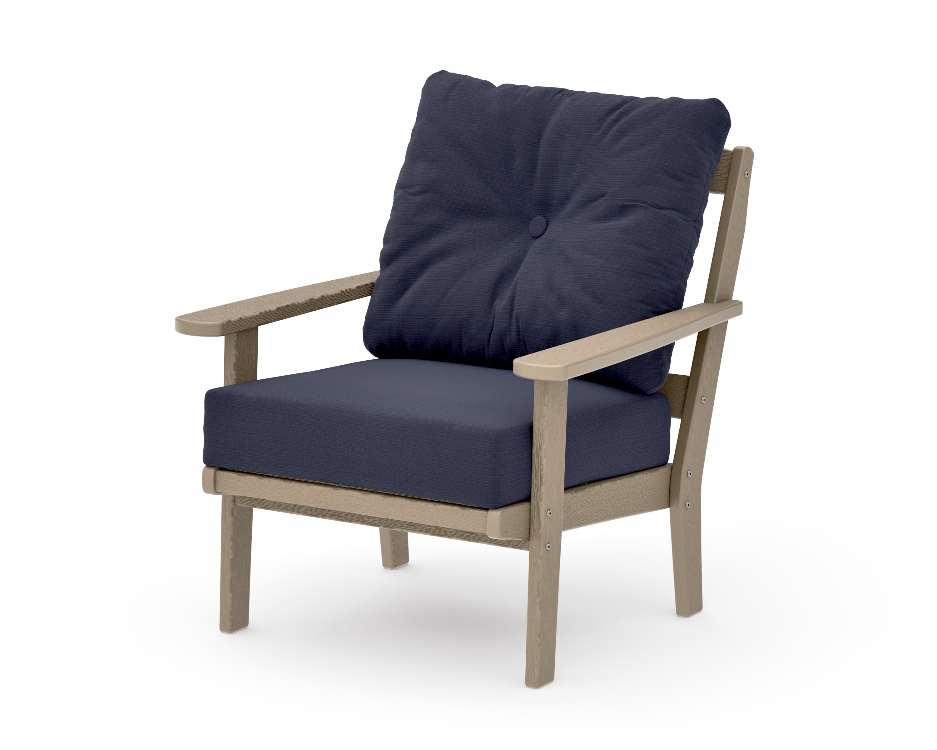 Mission Deep Seating Chair in Vintage Sahara / Navy Linen