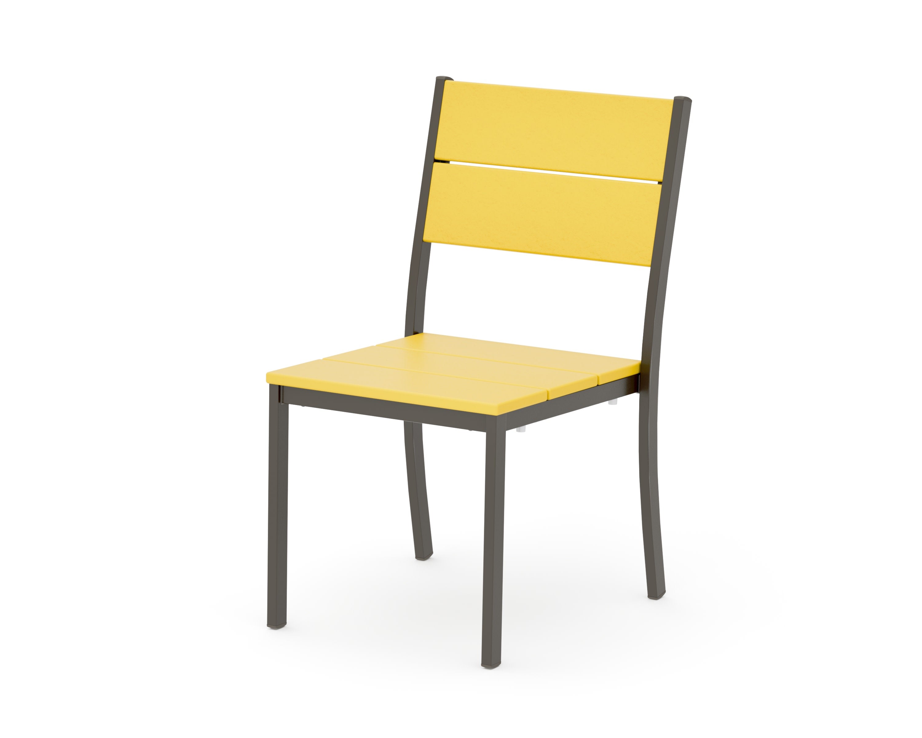 Main Street Stacking Dining Side Chair in Bronze / Lemon