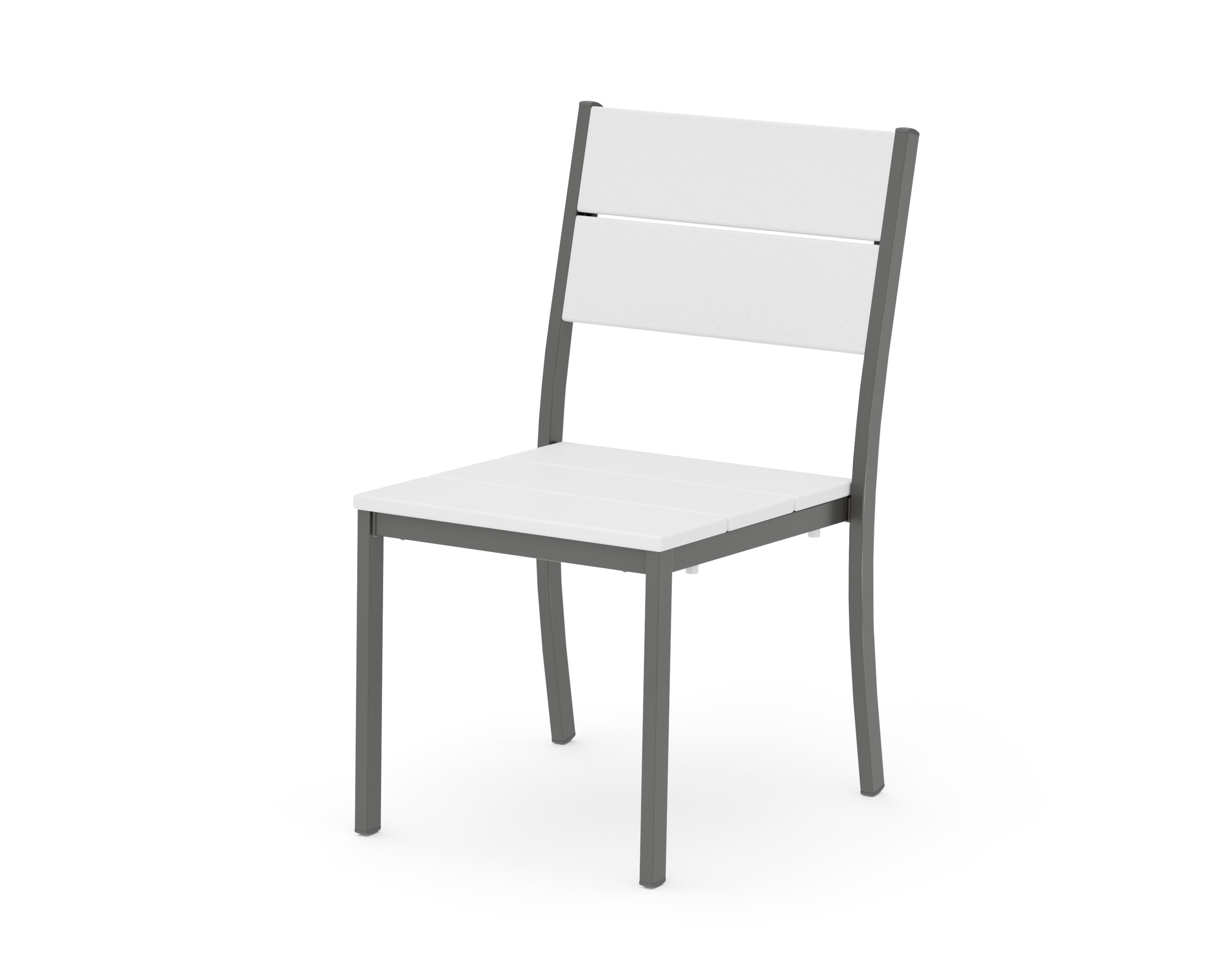 Main Street Stacking Dining Side Chair in Charcoal / White