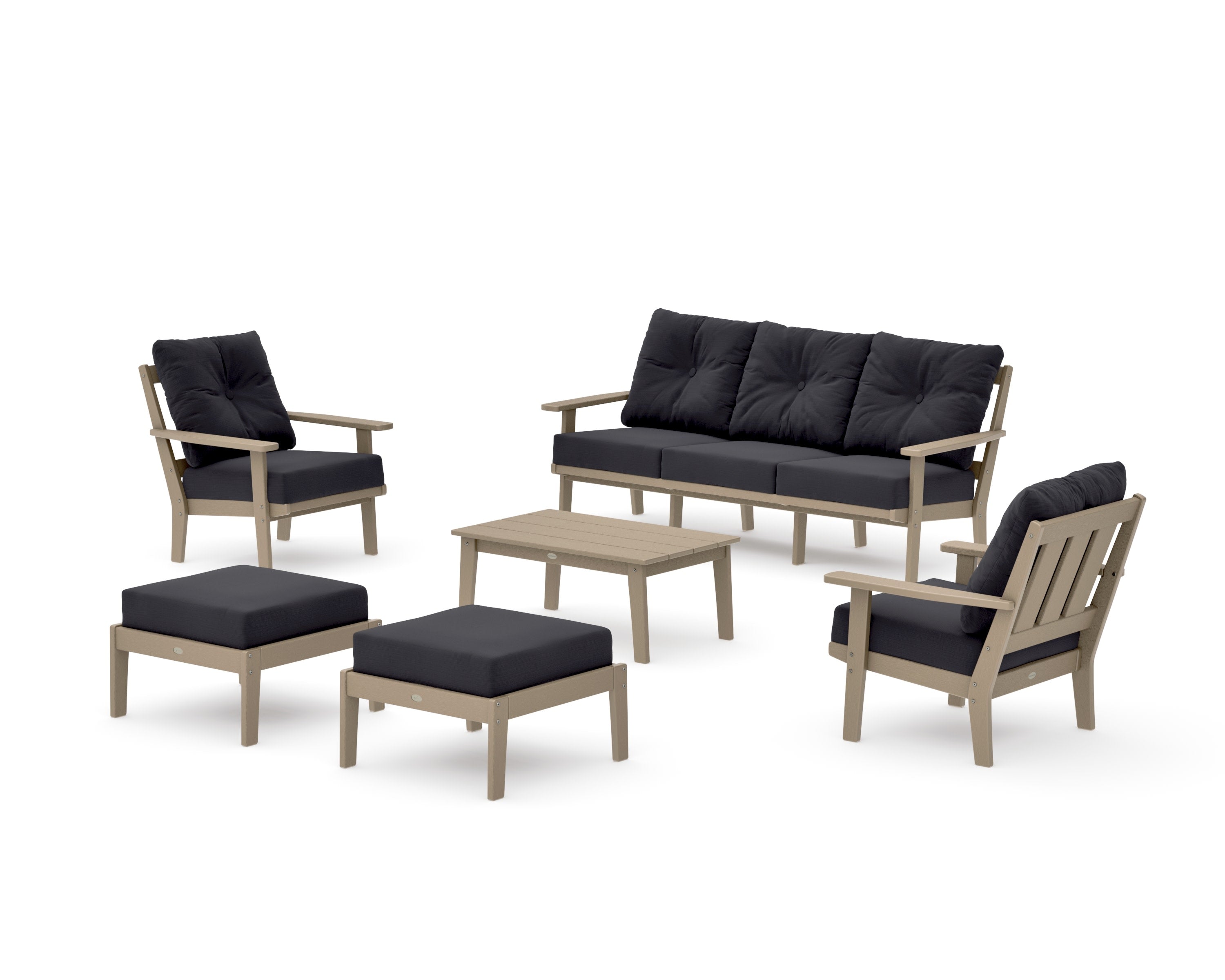 Oxford 6-Piece Lounge Sofa Set in Vintage Sahara / Midnight Linen