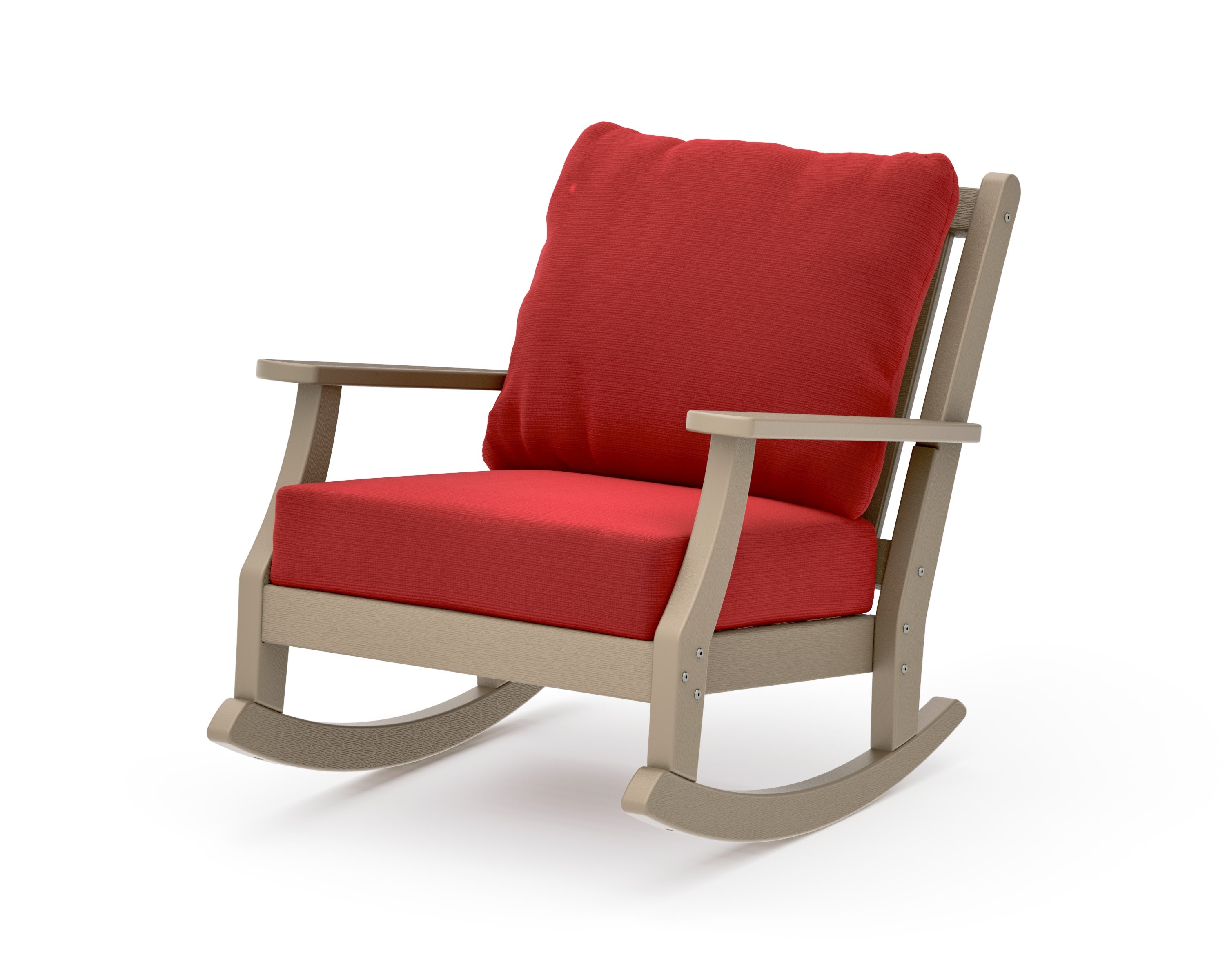 Wovendale Deep Seating Rocking Chair in Vintage Sahara / Crimson Linen