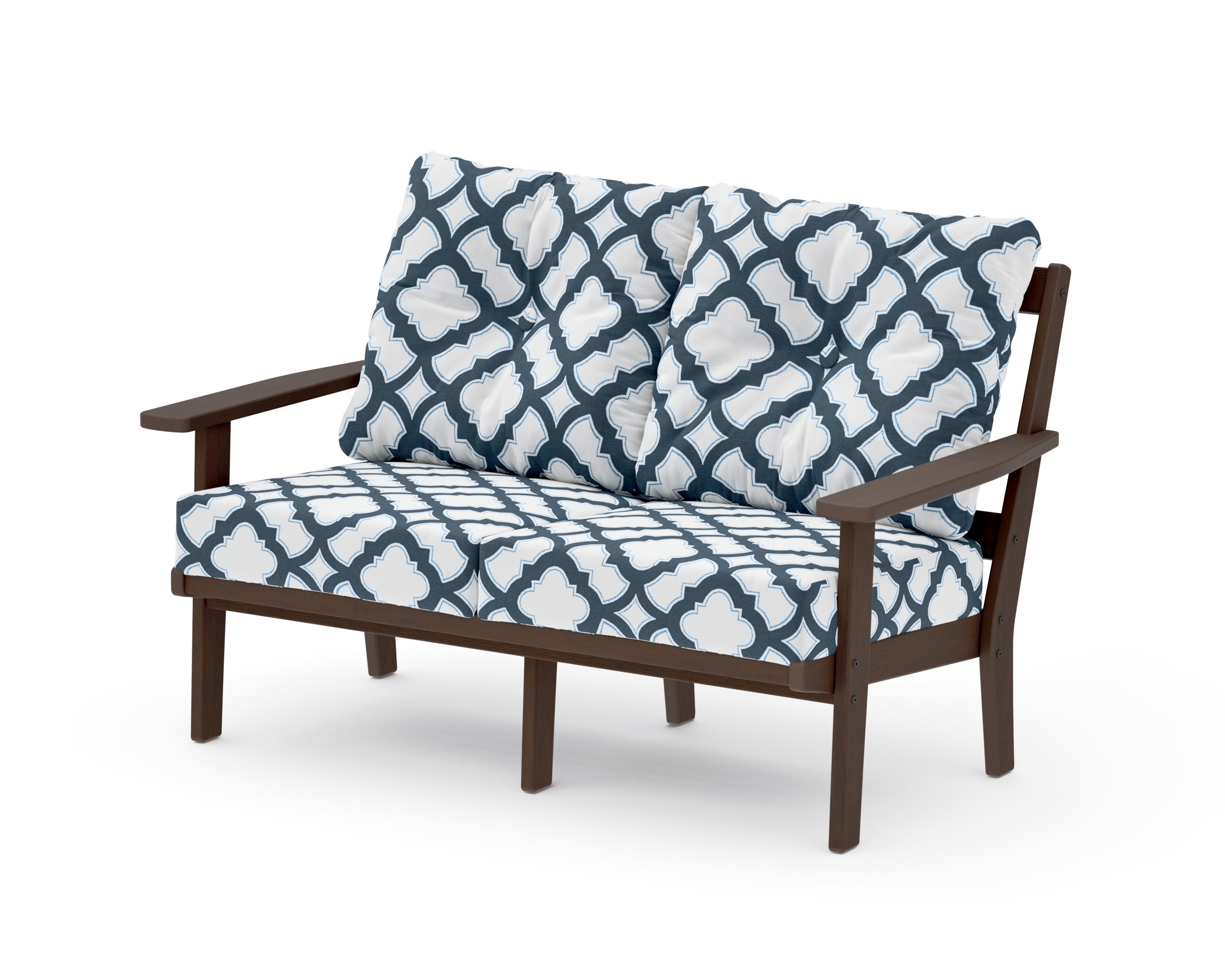 Oxford Deep SeatingLoveseat in Kona / Trellis Marine Indigo
