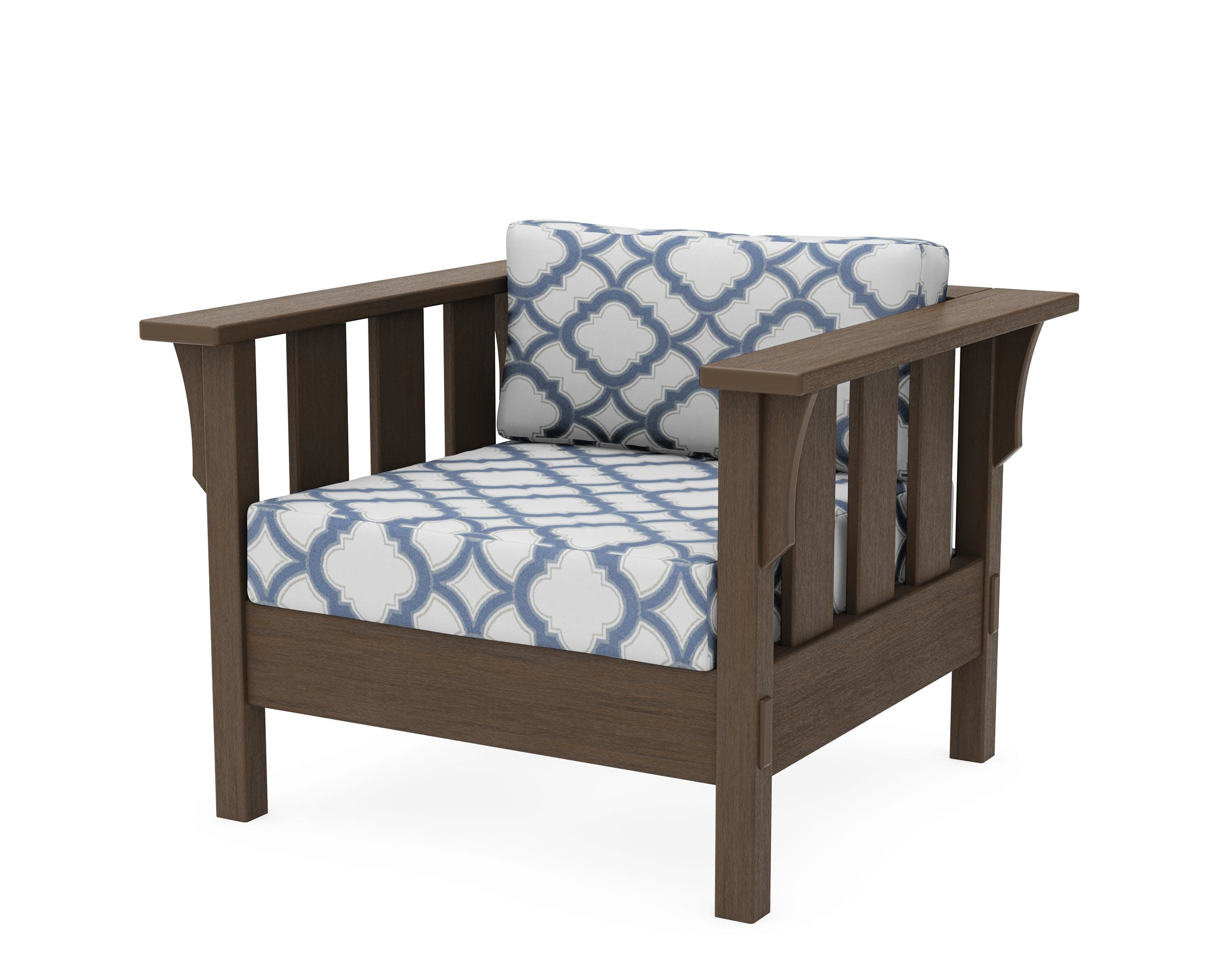 Acadia Deep Seating Chair in Kona / Trellis Sky Blue