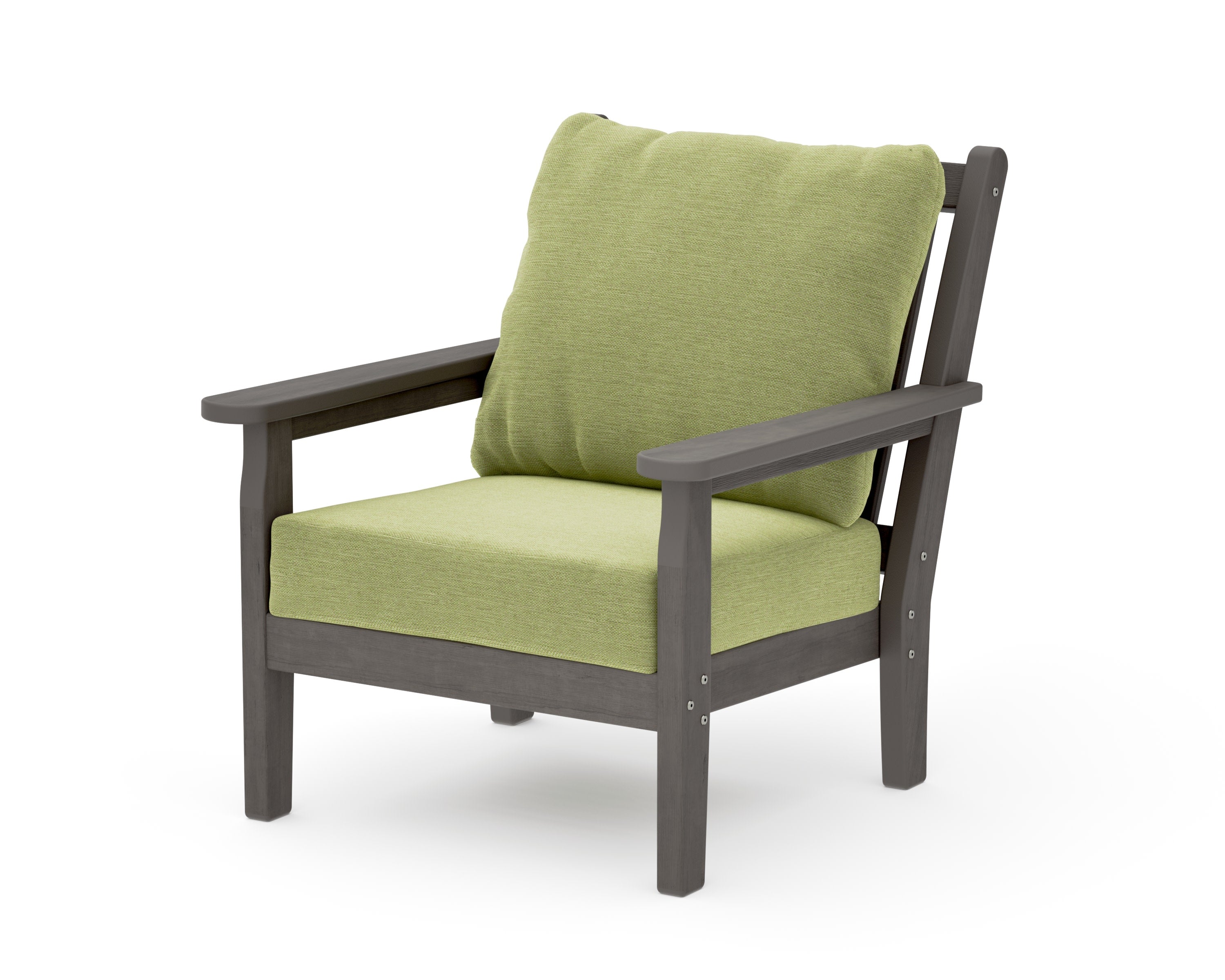Chippendale Deep Seating Chair in Driftwood / Chartreuse Boucle