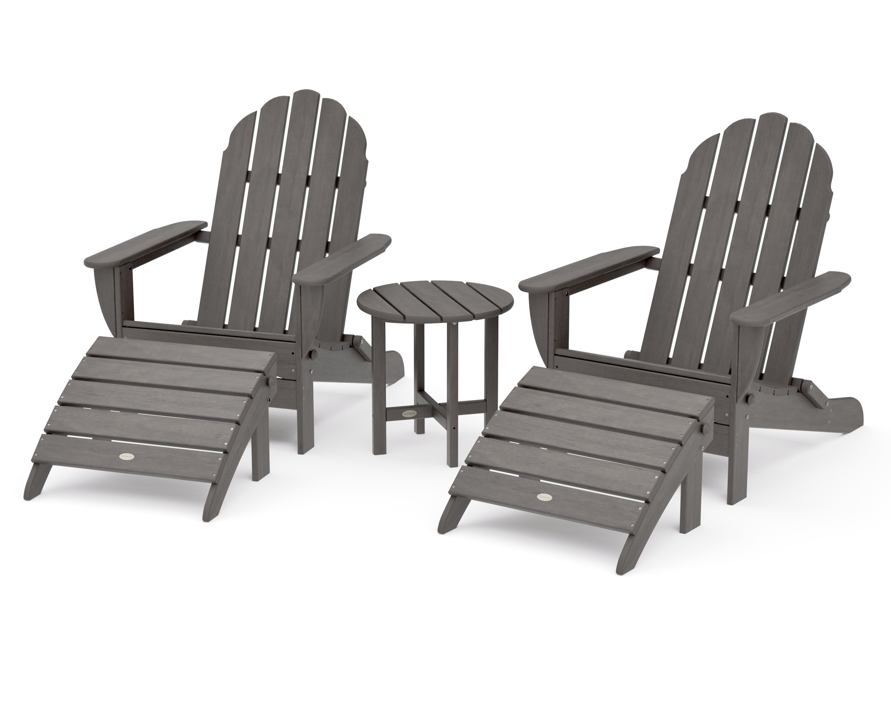 Classic Oversized Adirondack 5-Piece Casual Set in Driftwood