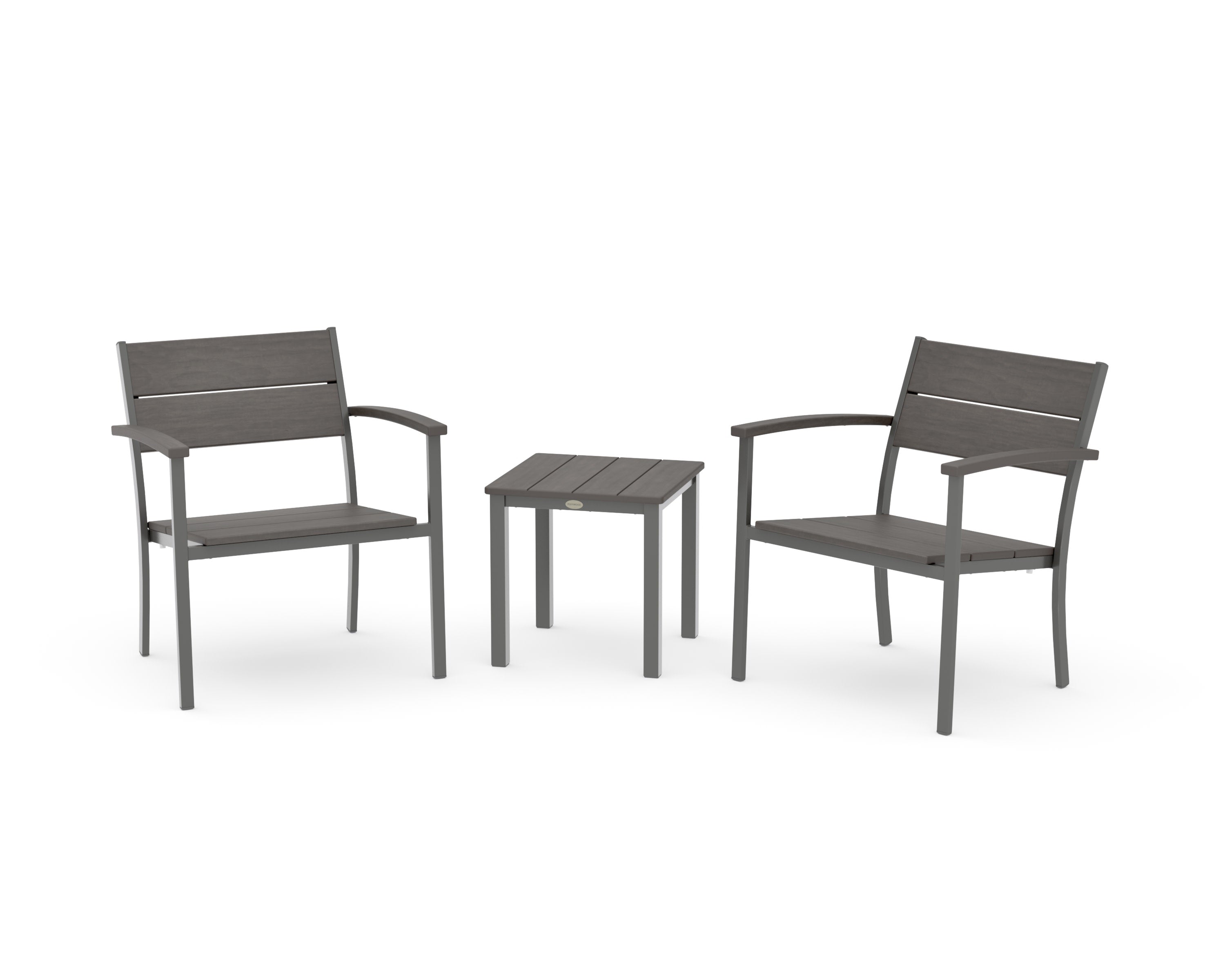 Main Street 3-Piece Lounge Chair Set in Charcoal / Driftwood