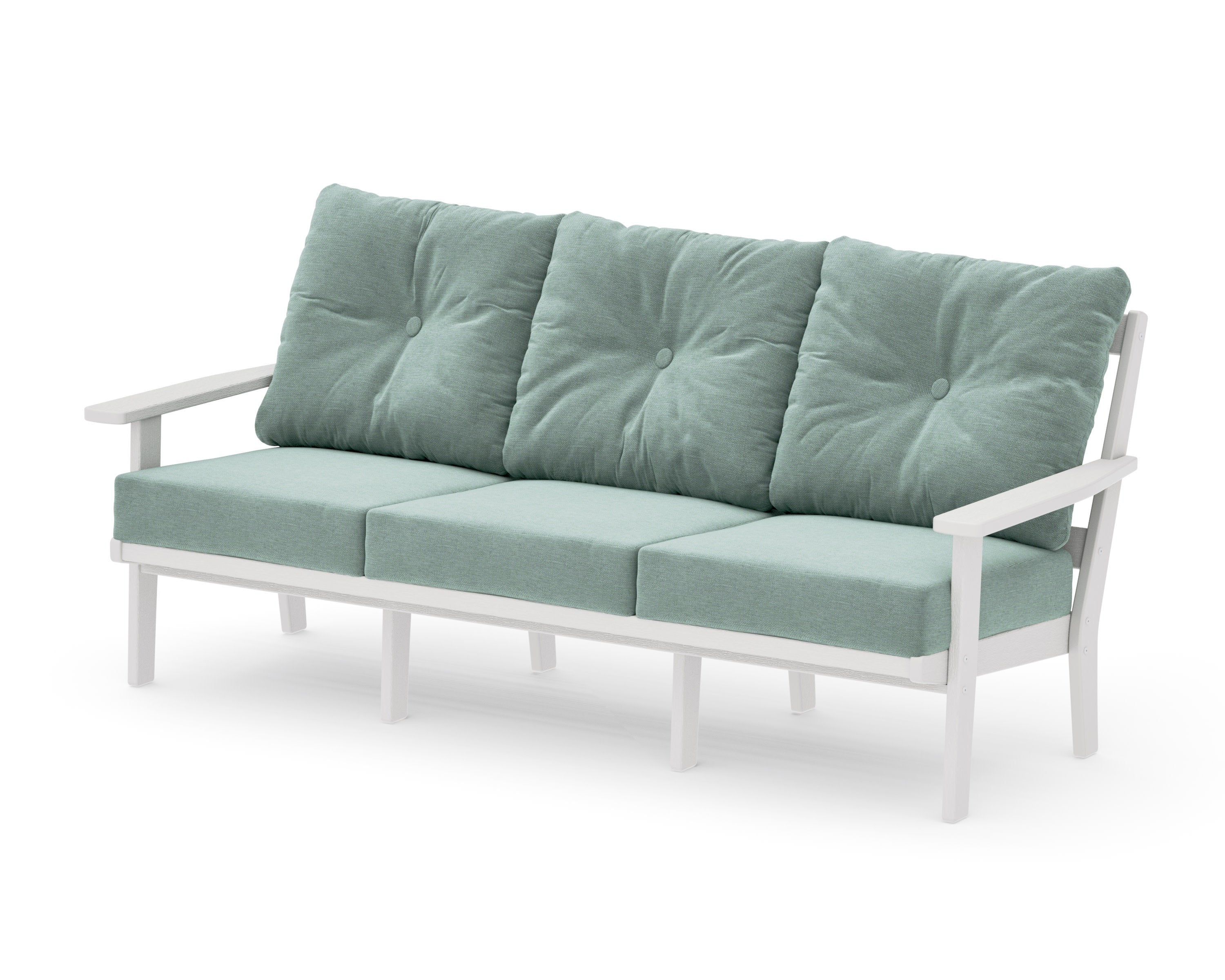 Oxford Deep Seating Sofa in Vintage White / Glacier Spa