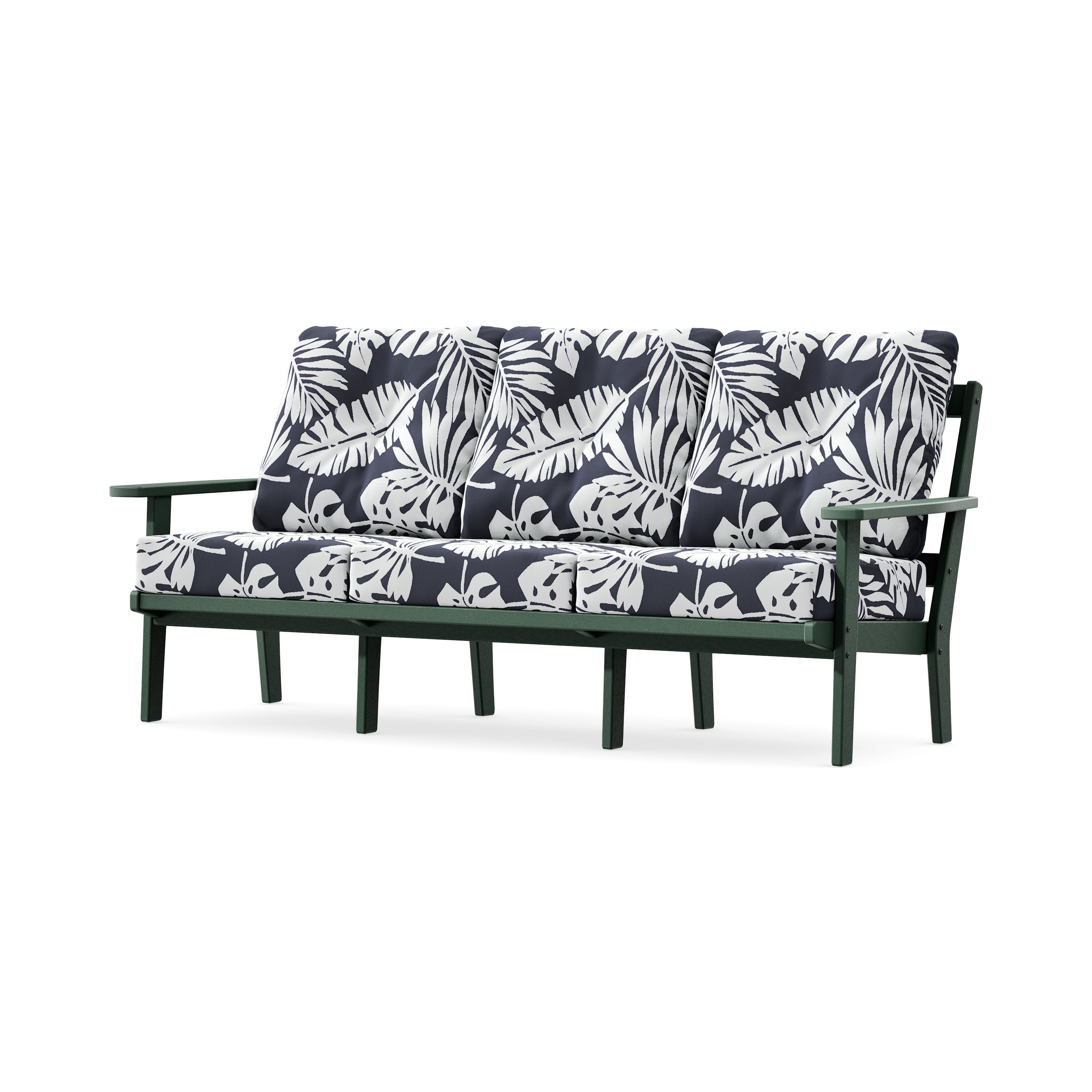 Oxford Deep Seating Sofa in Green / Leaf Navy
