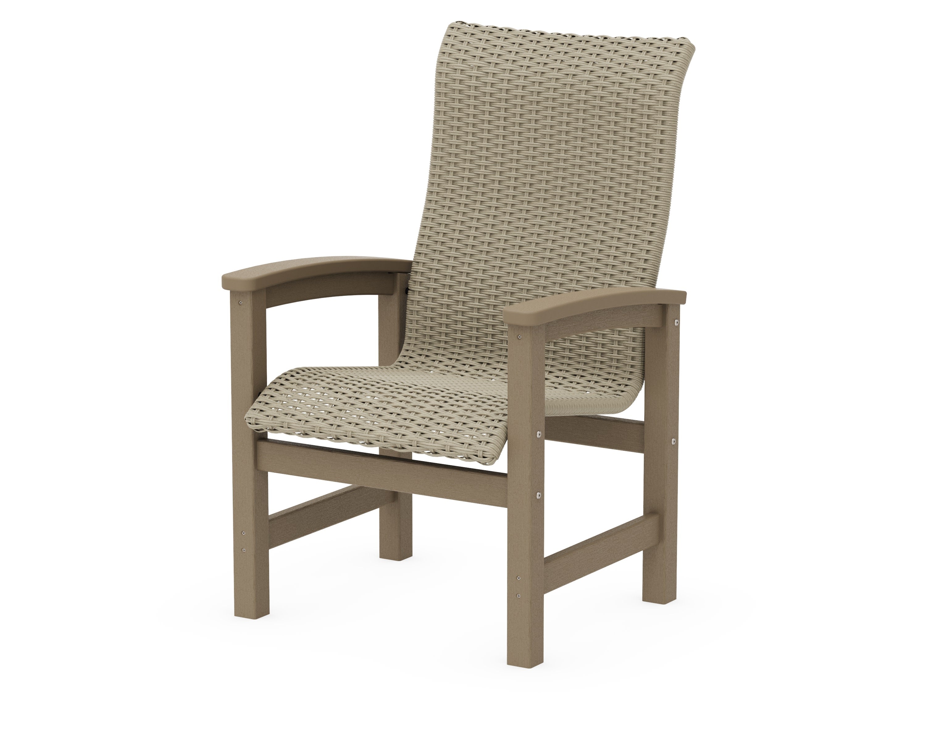 Coastal Woven High-Back Dining Chair in Vintage Sahara / Dune Grass