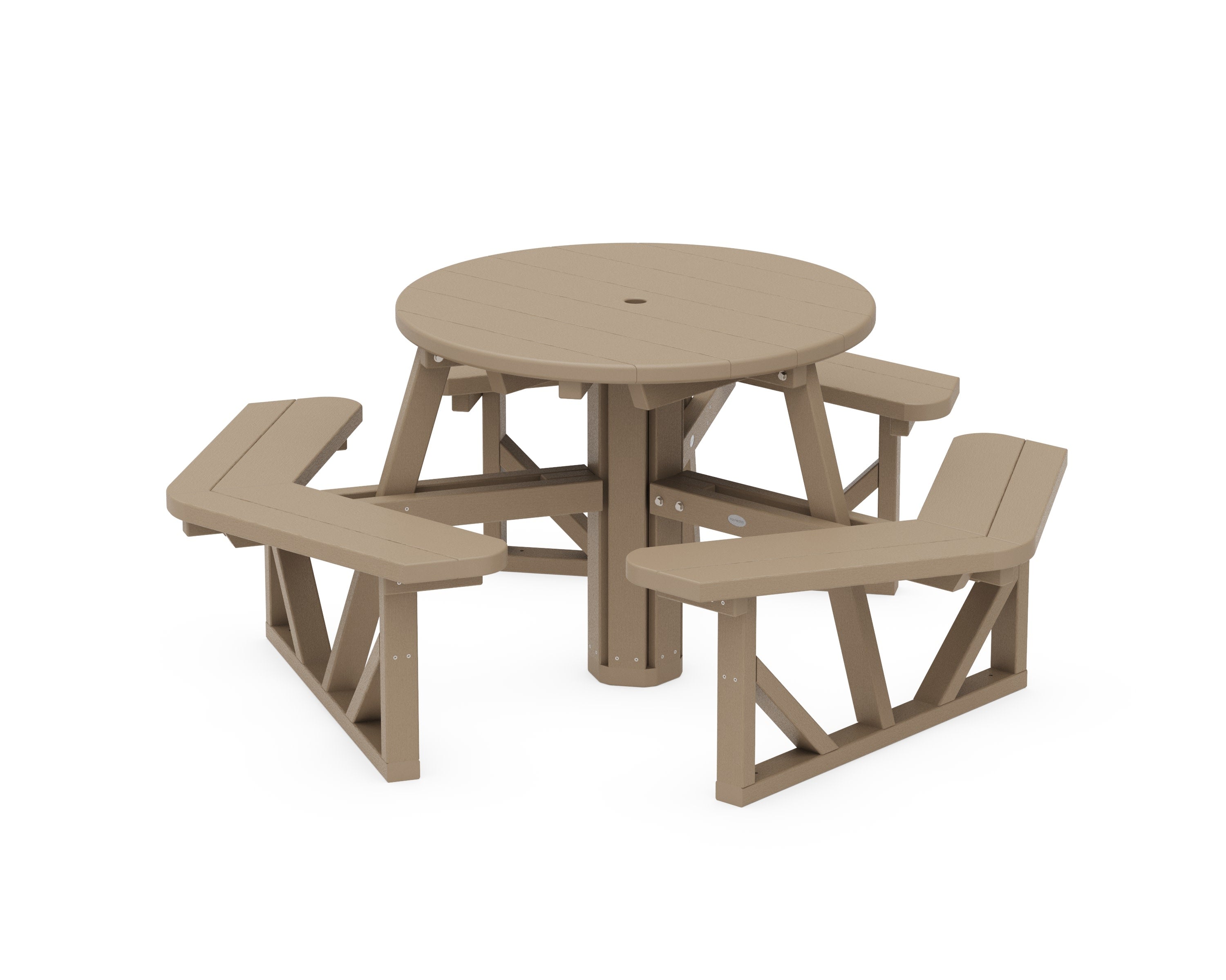 Park 36" Round Picnic Table in Vintage Sahara