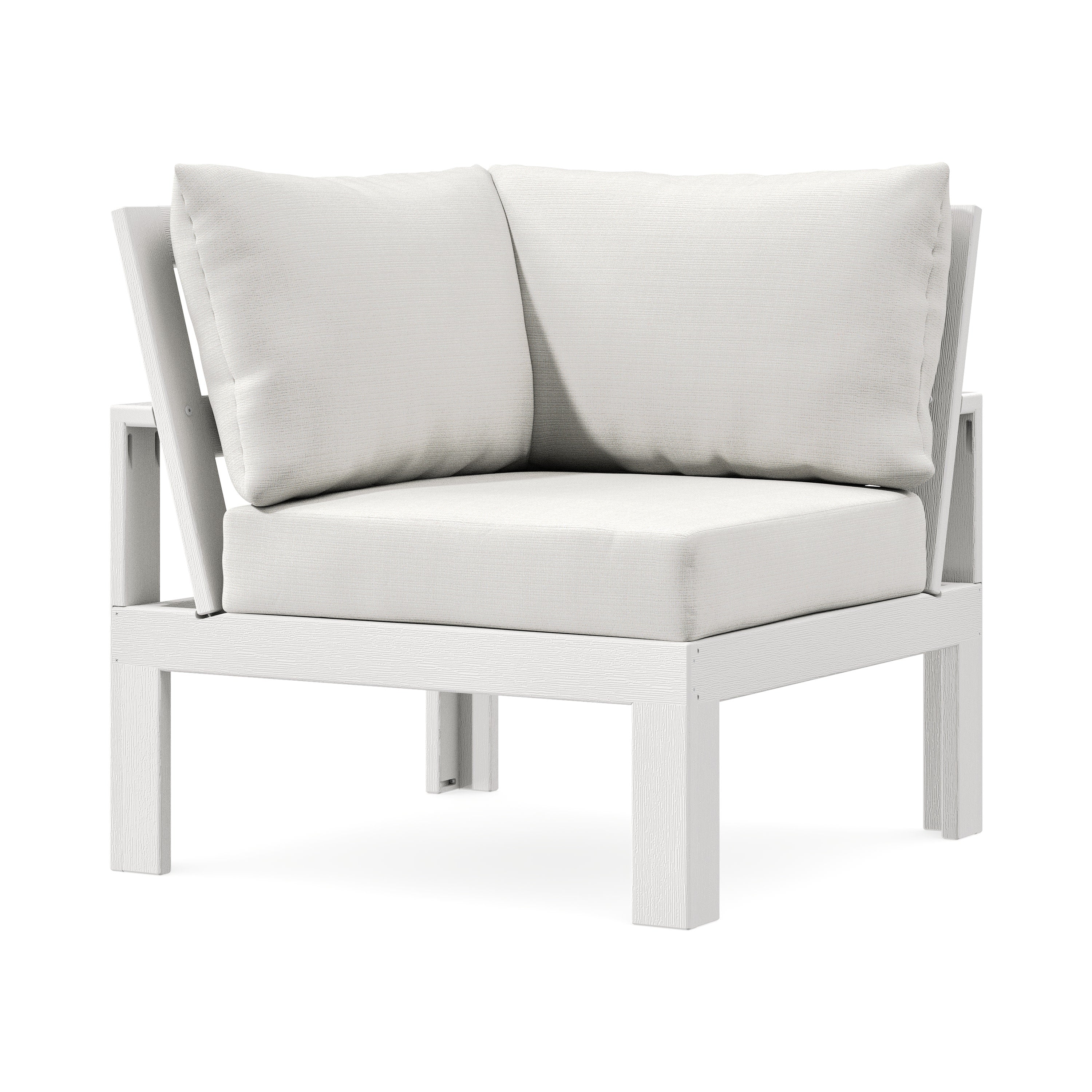 Modular Corner Chair in Vintage White / Natural Linen