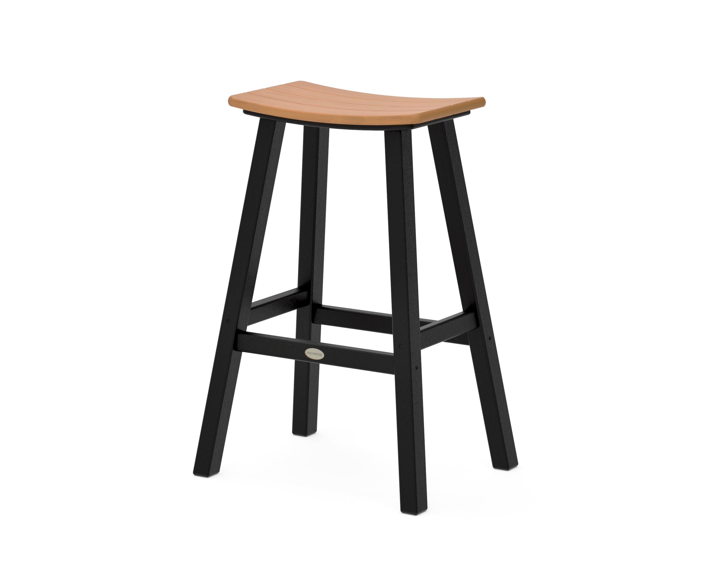Contempo 30" Saddle Bar Stool in Black / Natural