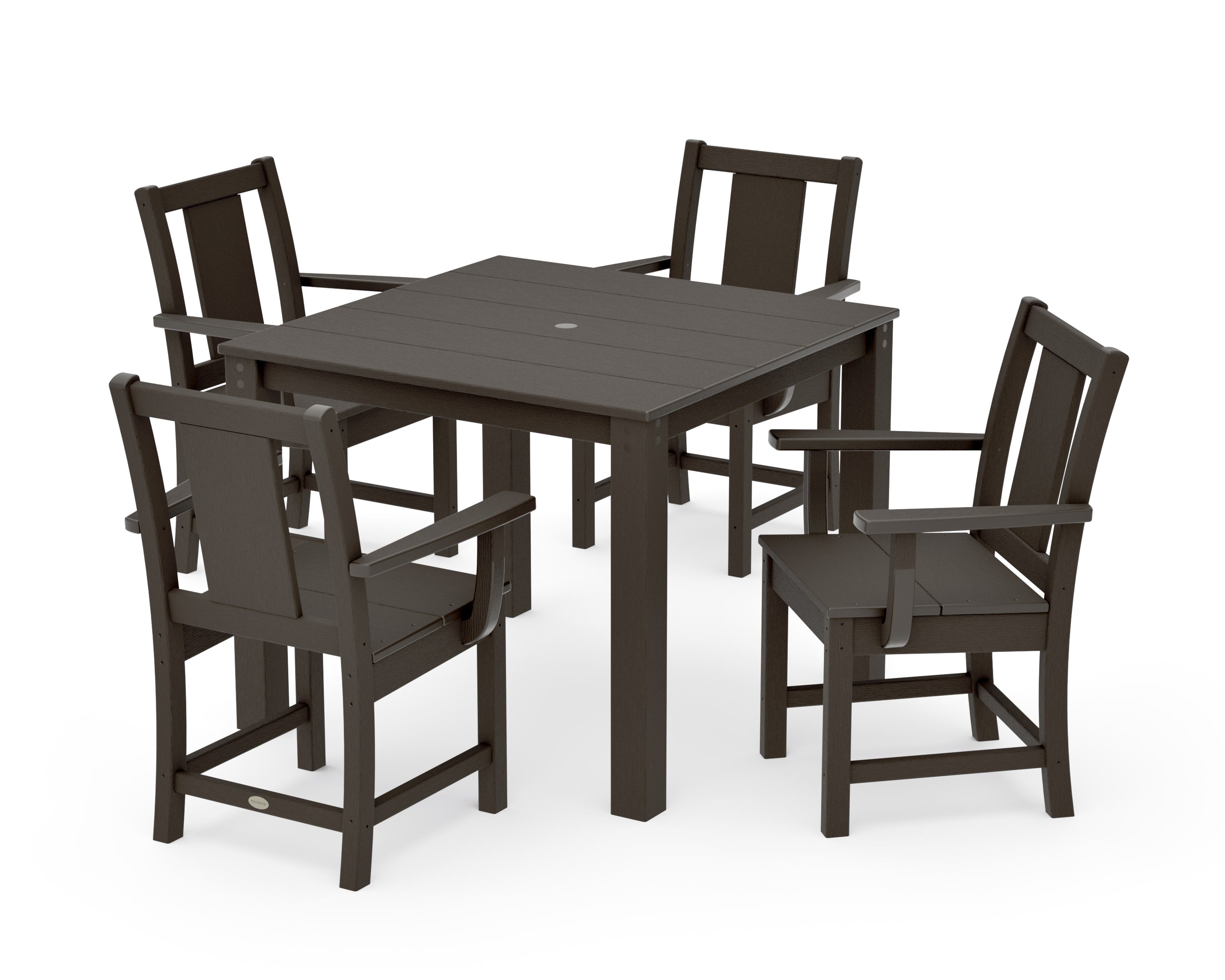 Prairie 5-Piece Parsons Dining Set in Vintage Coffee