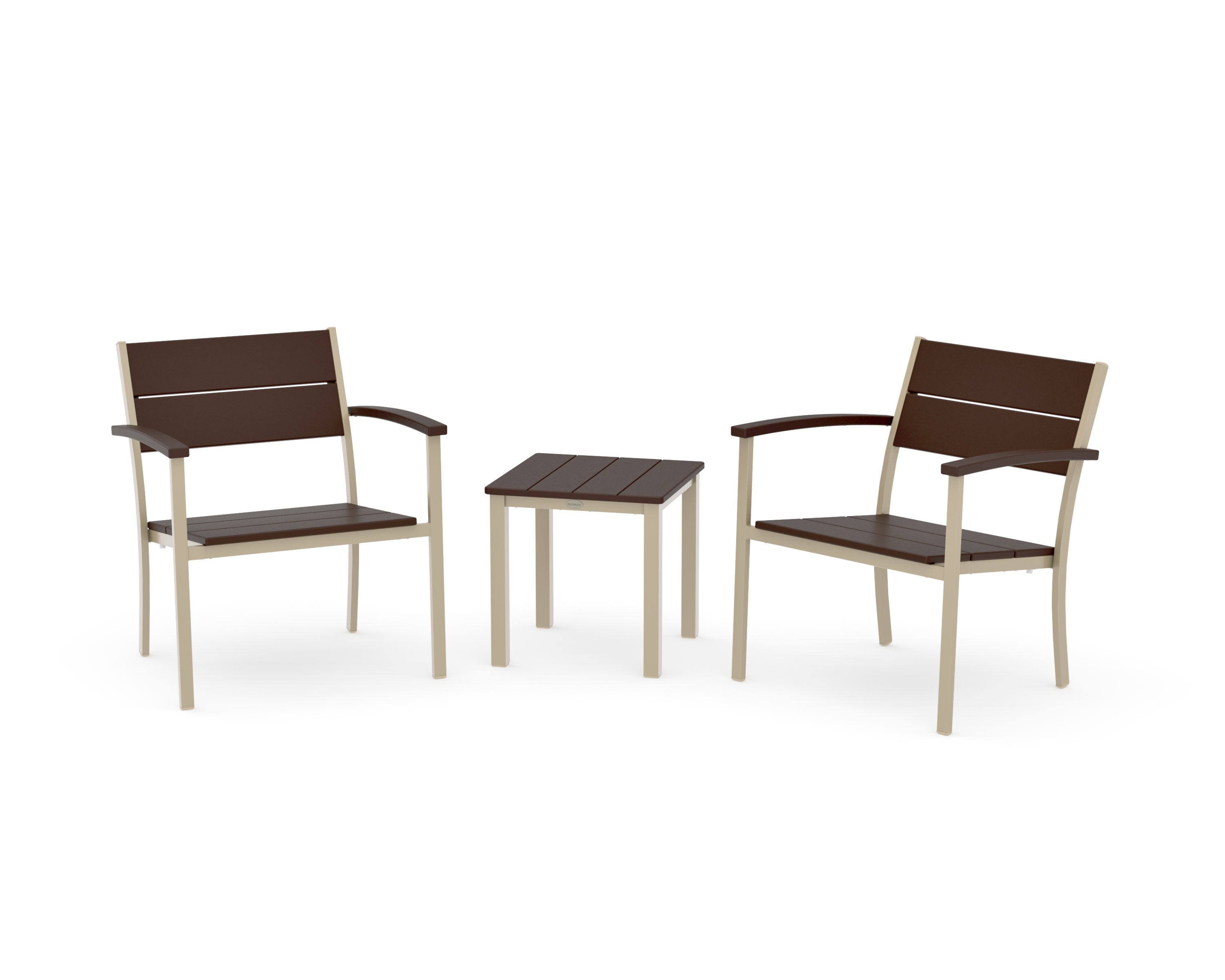 Main Street 3-Piece Lounge Chair Set in Sand / Mahogany