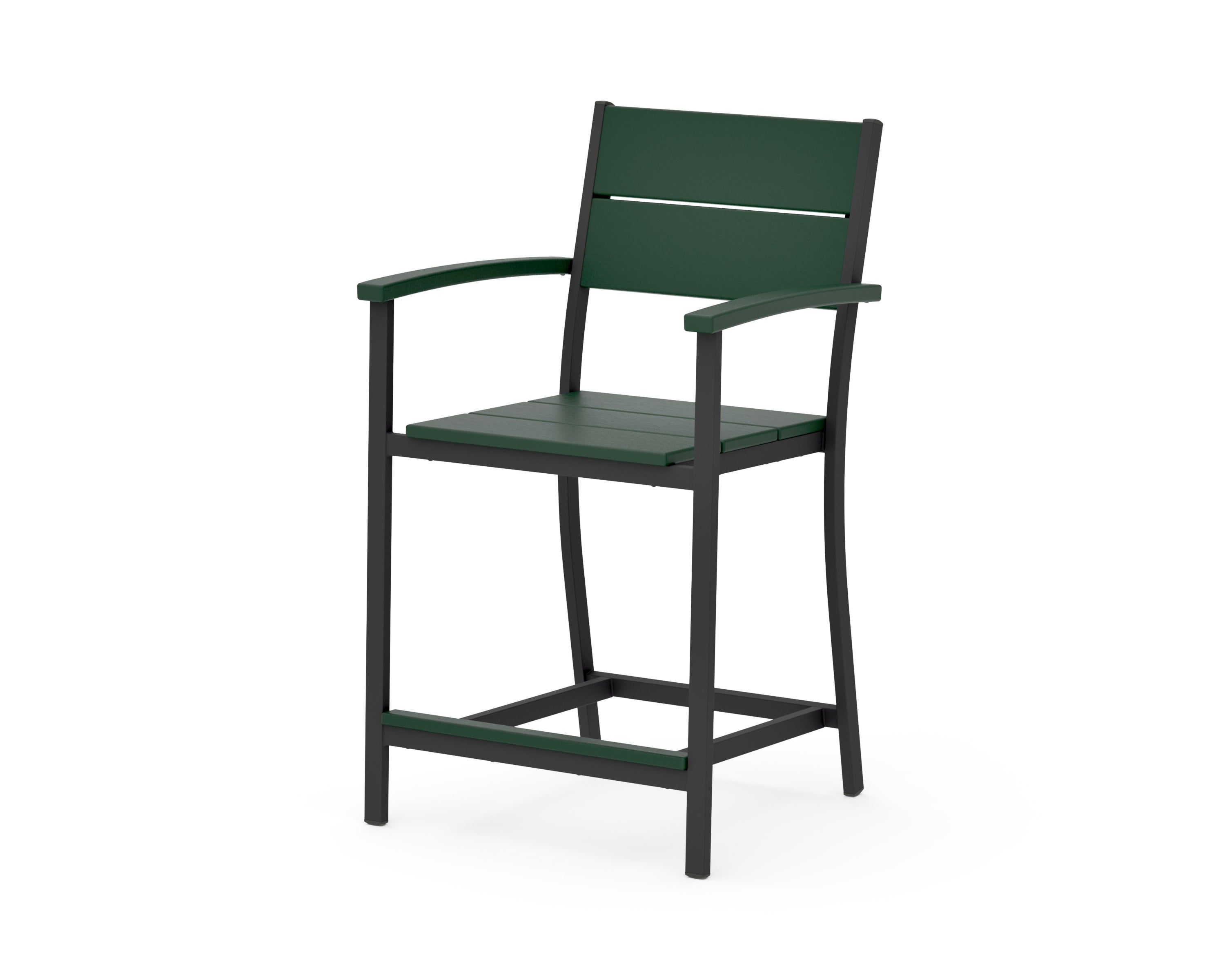 Main Street Counter Arm Chair in Black / Green