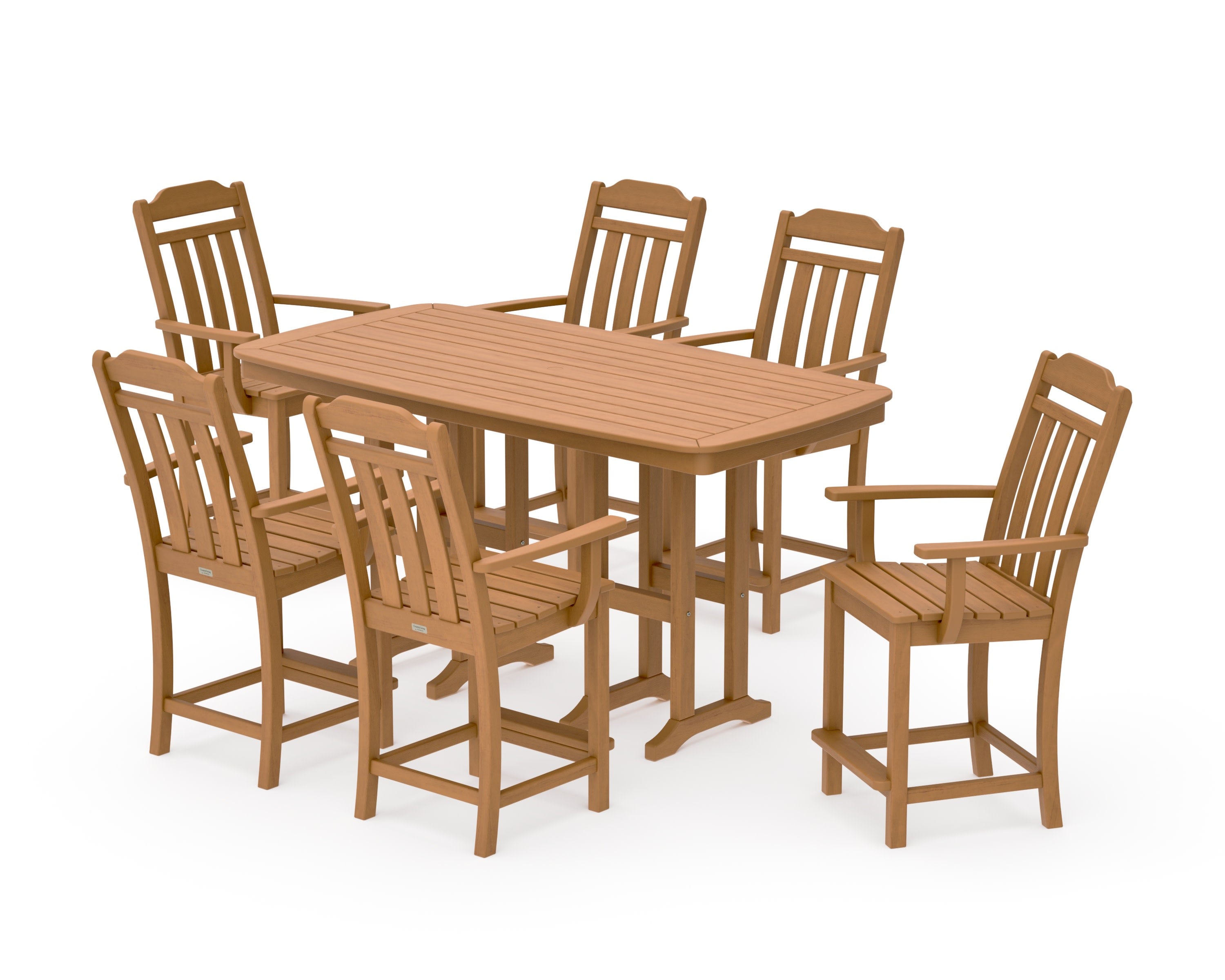 Cottage Arm Chair 7-Piece Counter Set in Natural