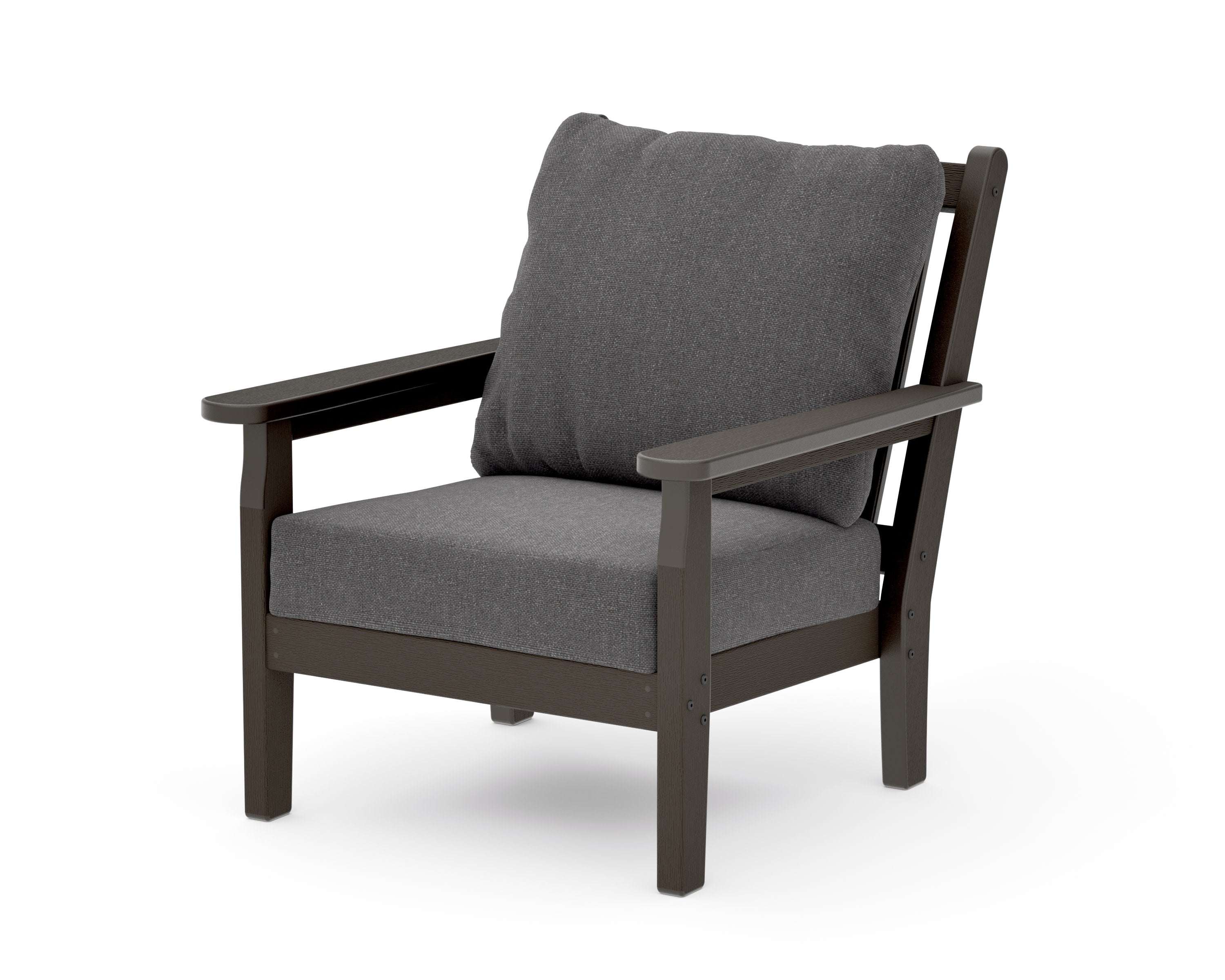 Chippendale Deep Seating Chair in Vintage Coffee / Ash Charcoal