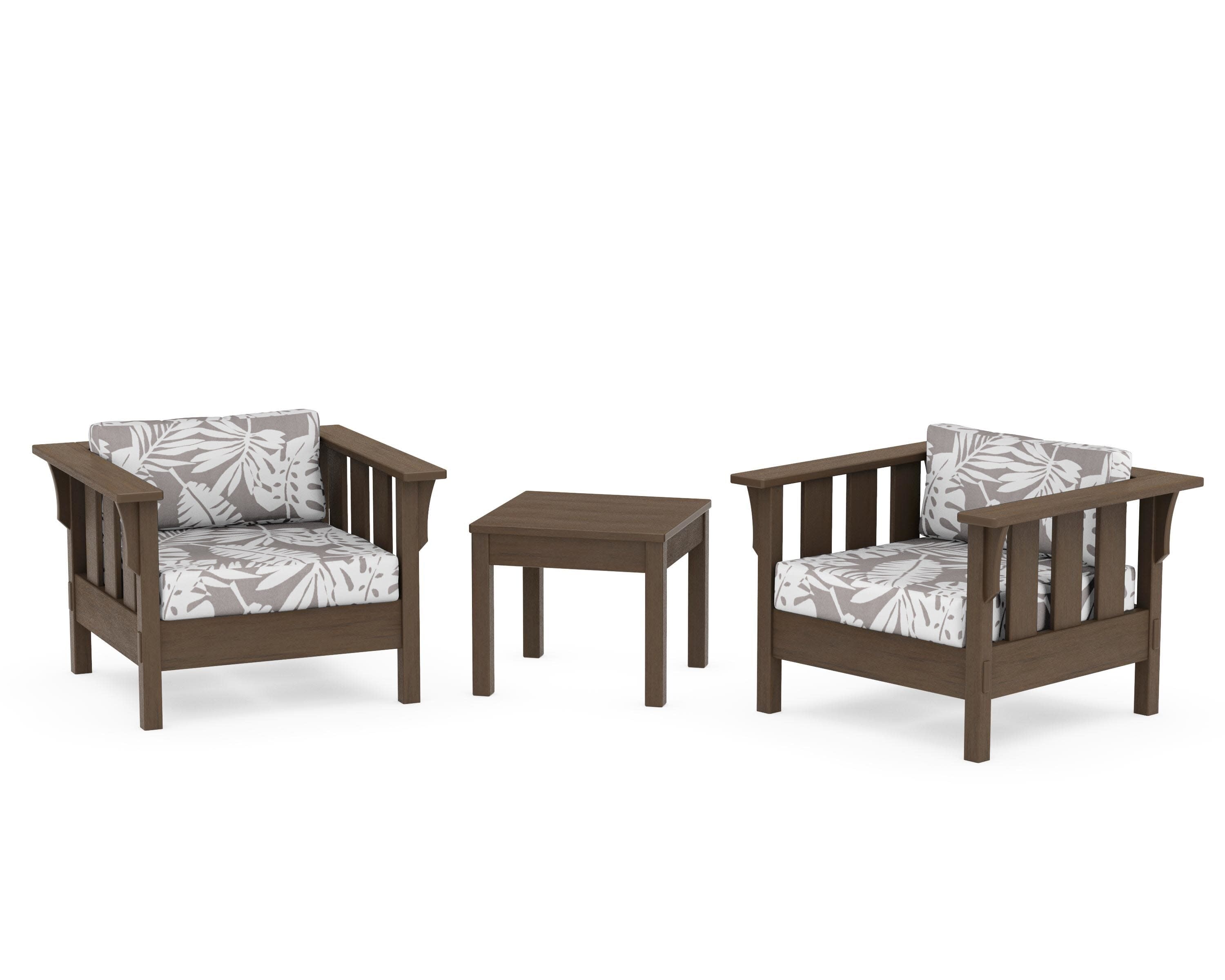 Acadia 3-Piece Deep Seating Set in Kona / Leaf Grey Mist