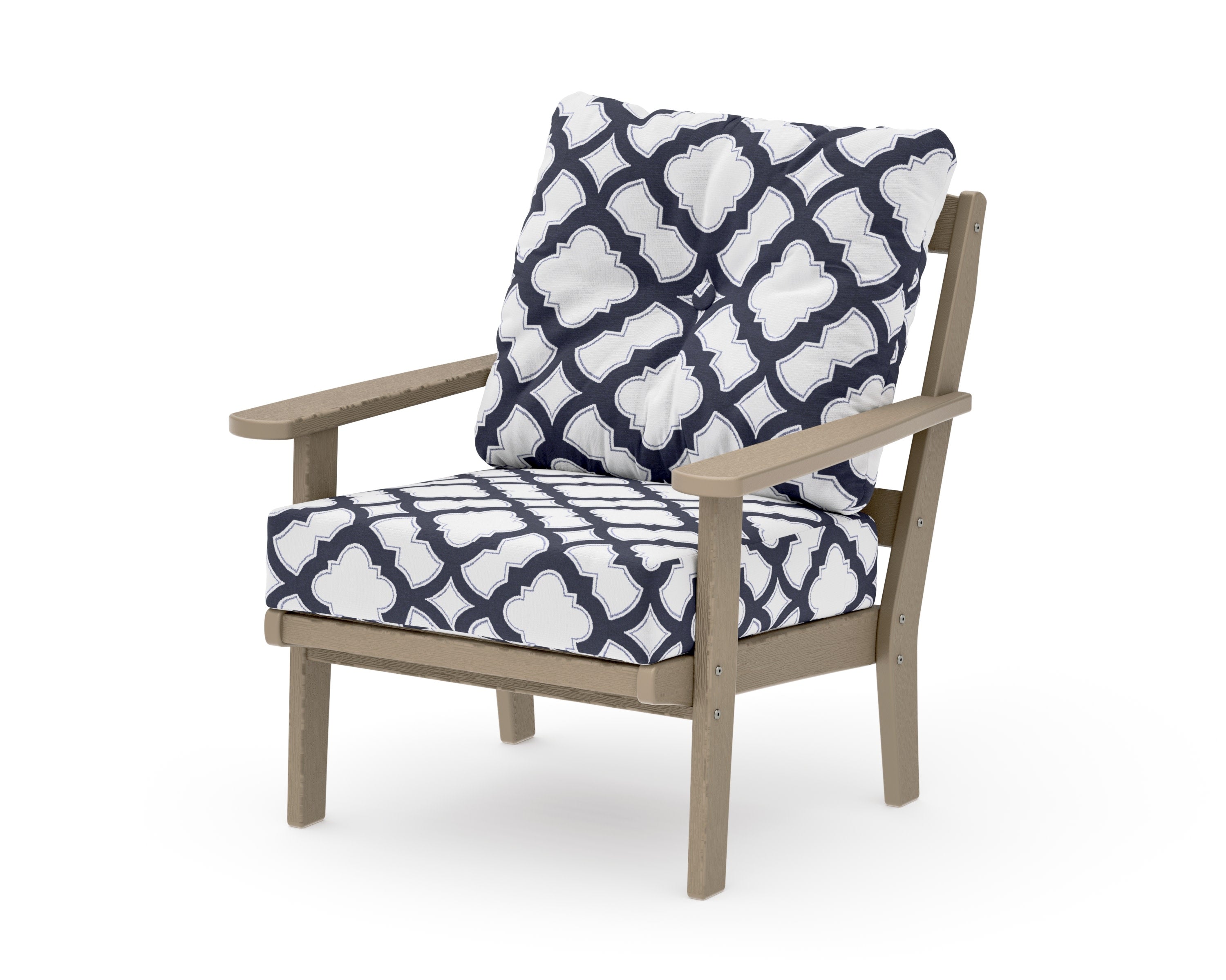 Mission Deep Seating Chair in Vintage Sahara / Trellis Navy