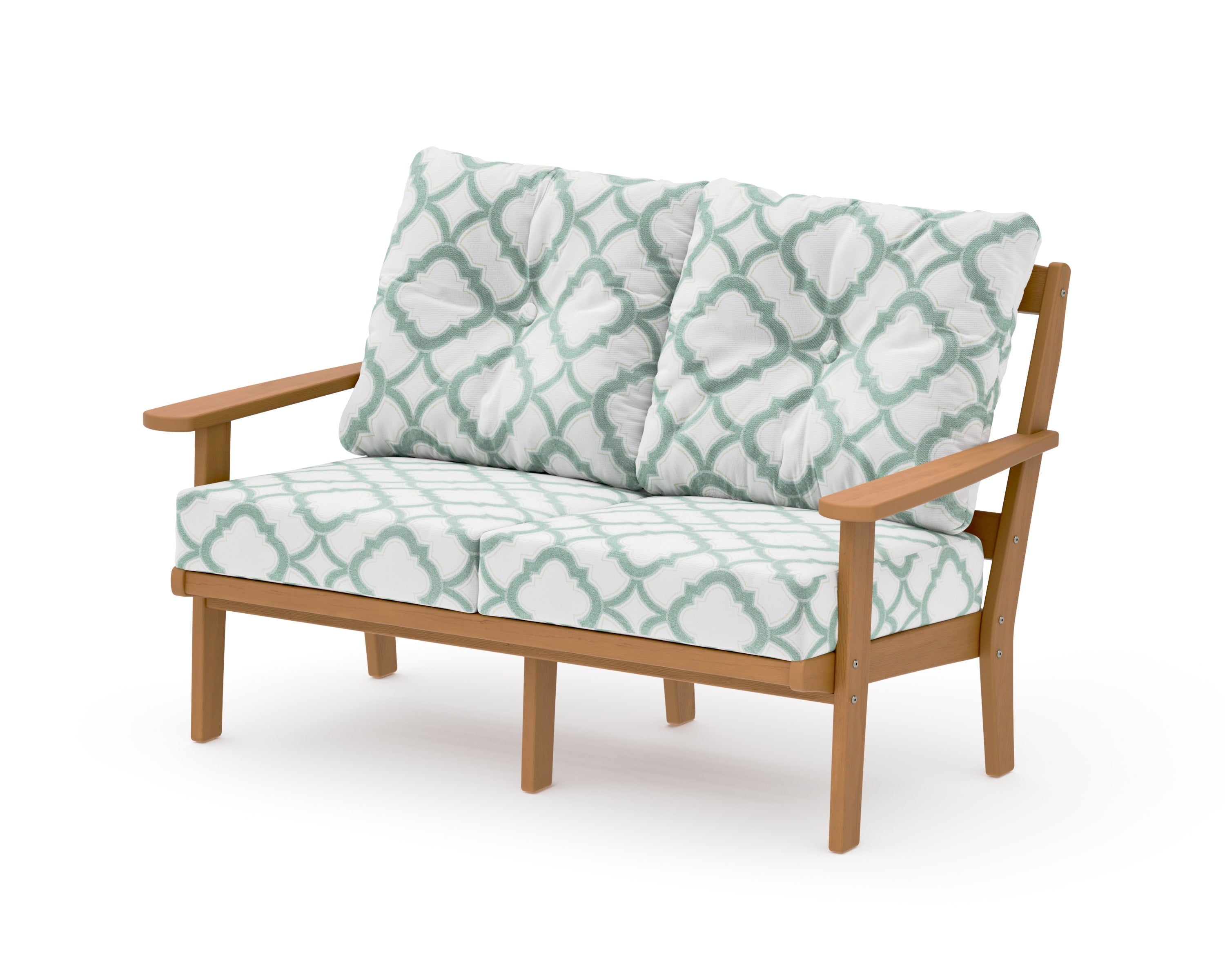 Mission Deep SeatingLoveseat in Natural / Trellis Glacier Spa