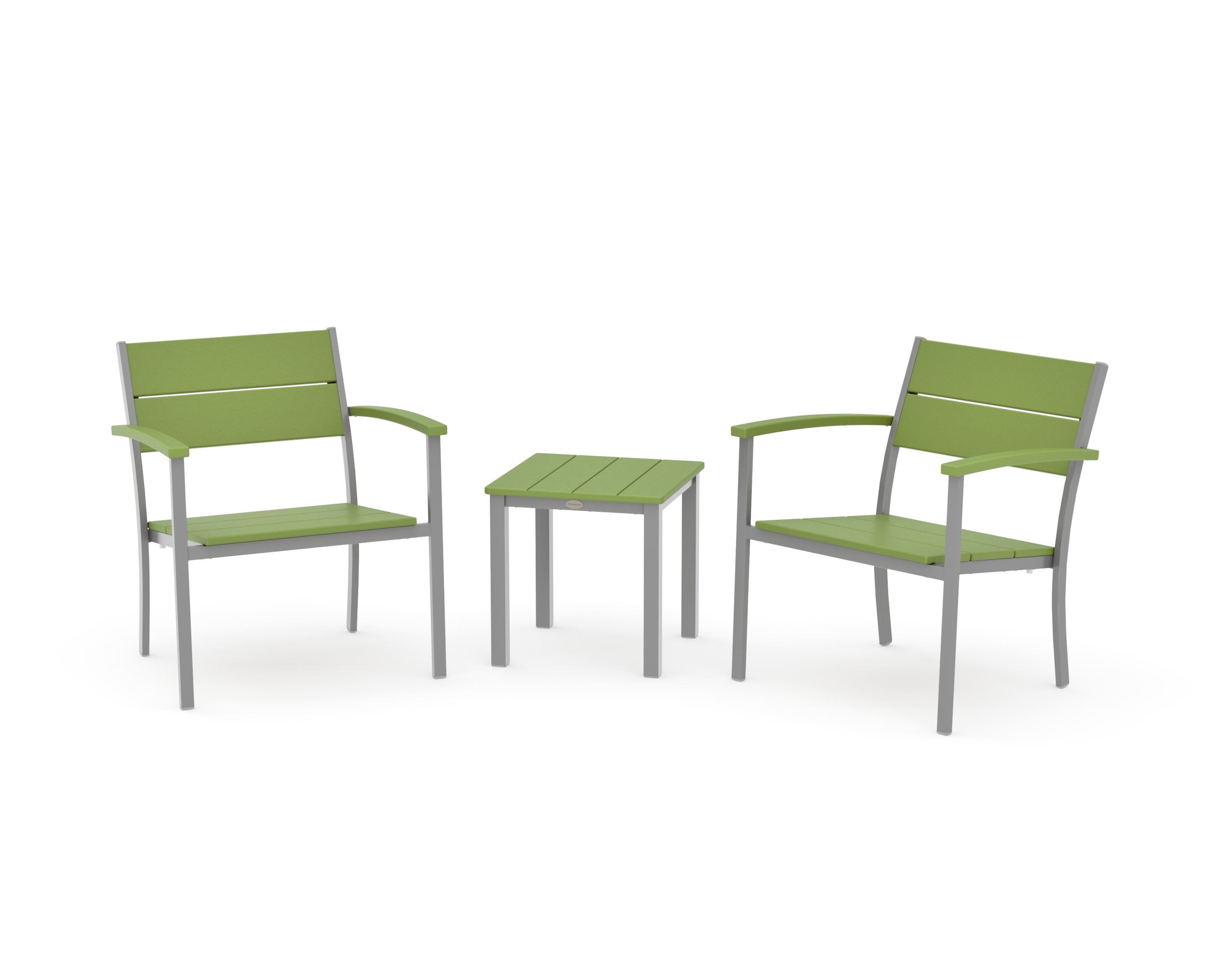 Main Street 3-Piece Lounge Chair Set in Silver / Lime