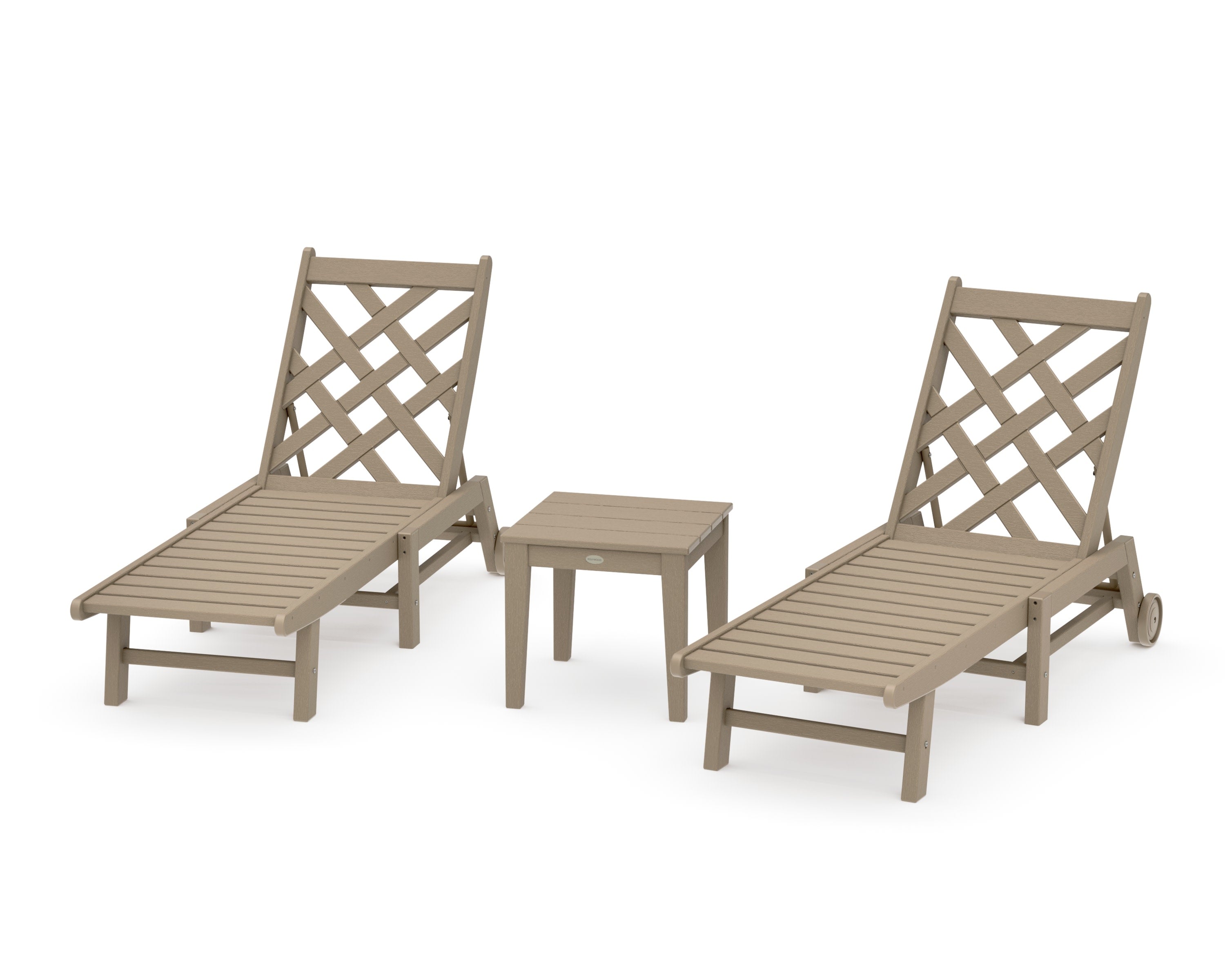 Wovendale 3-Piece Chaise Set with Wheels in Vintage Sahara