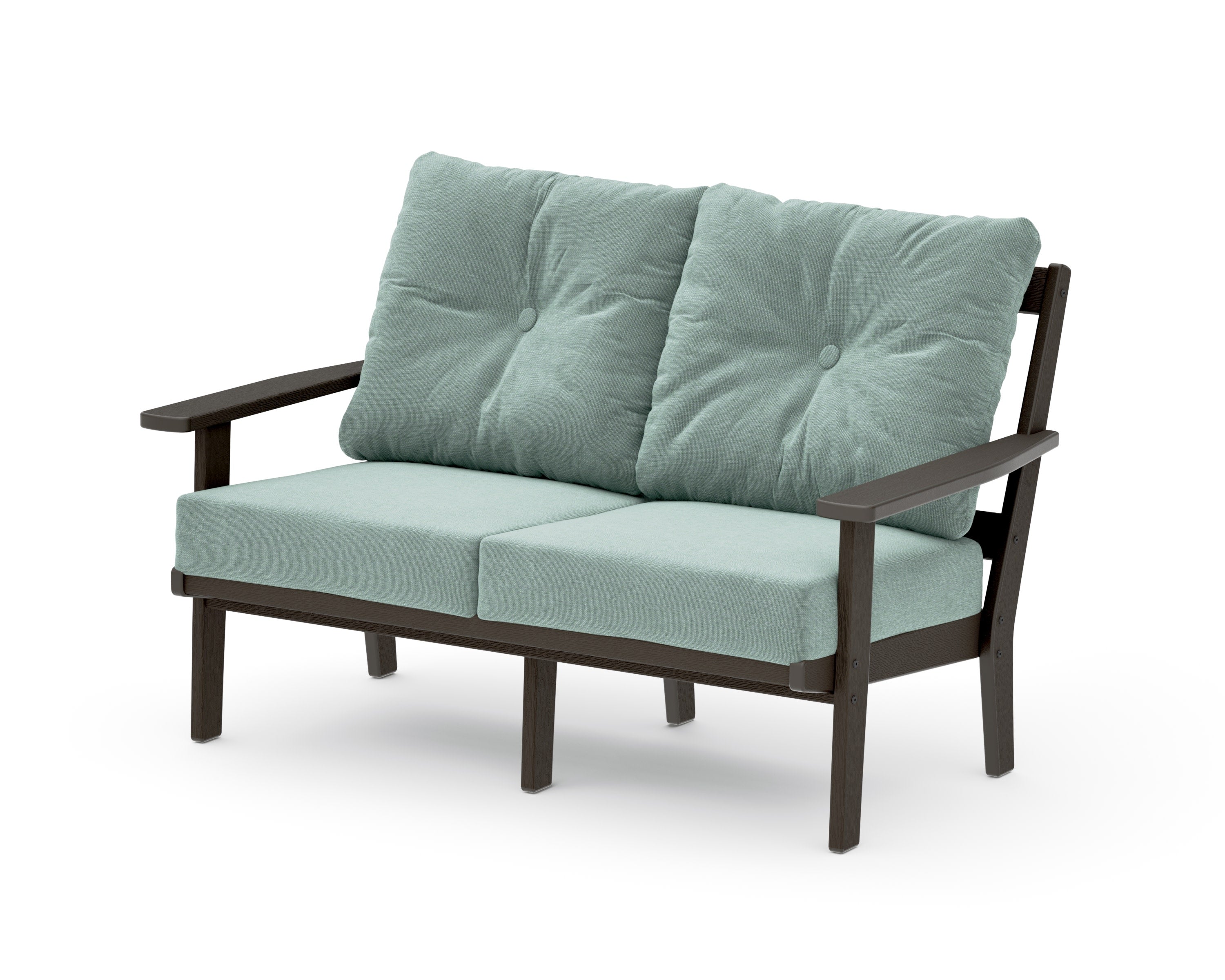 Oxford Deep SeatingLoveseat in Vintage Coffee / Glacier Spa