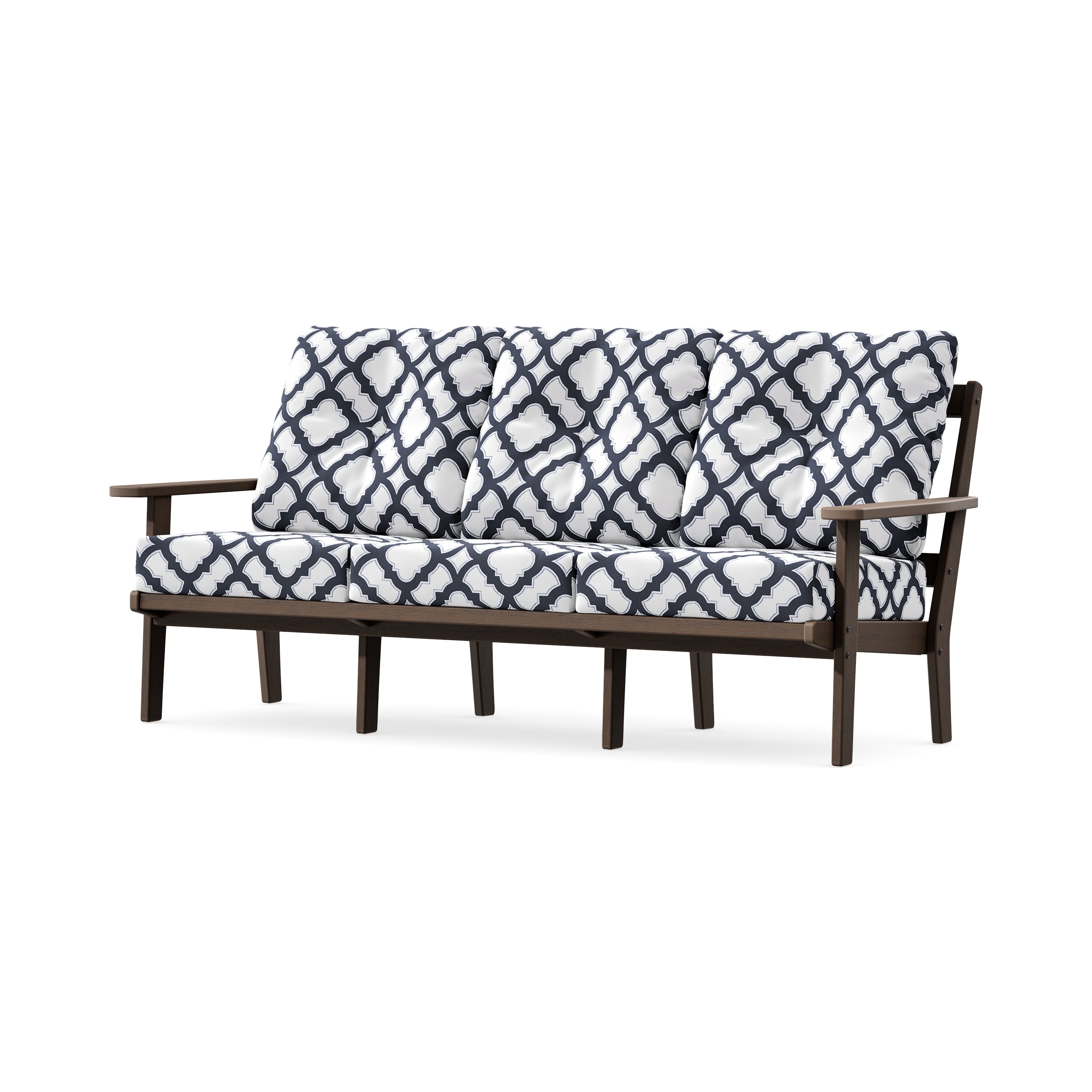 Oxford Deep Seating Sofa in Kona / Trellis Navy