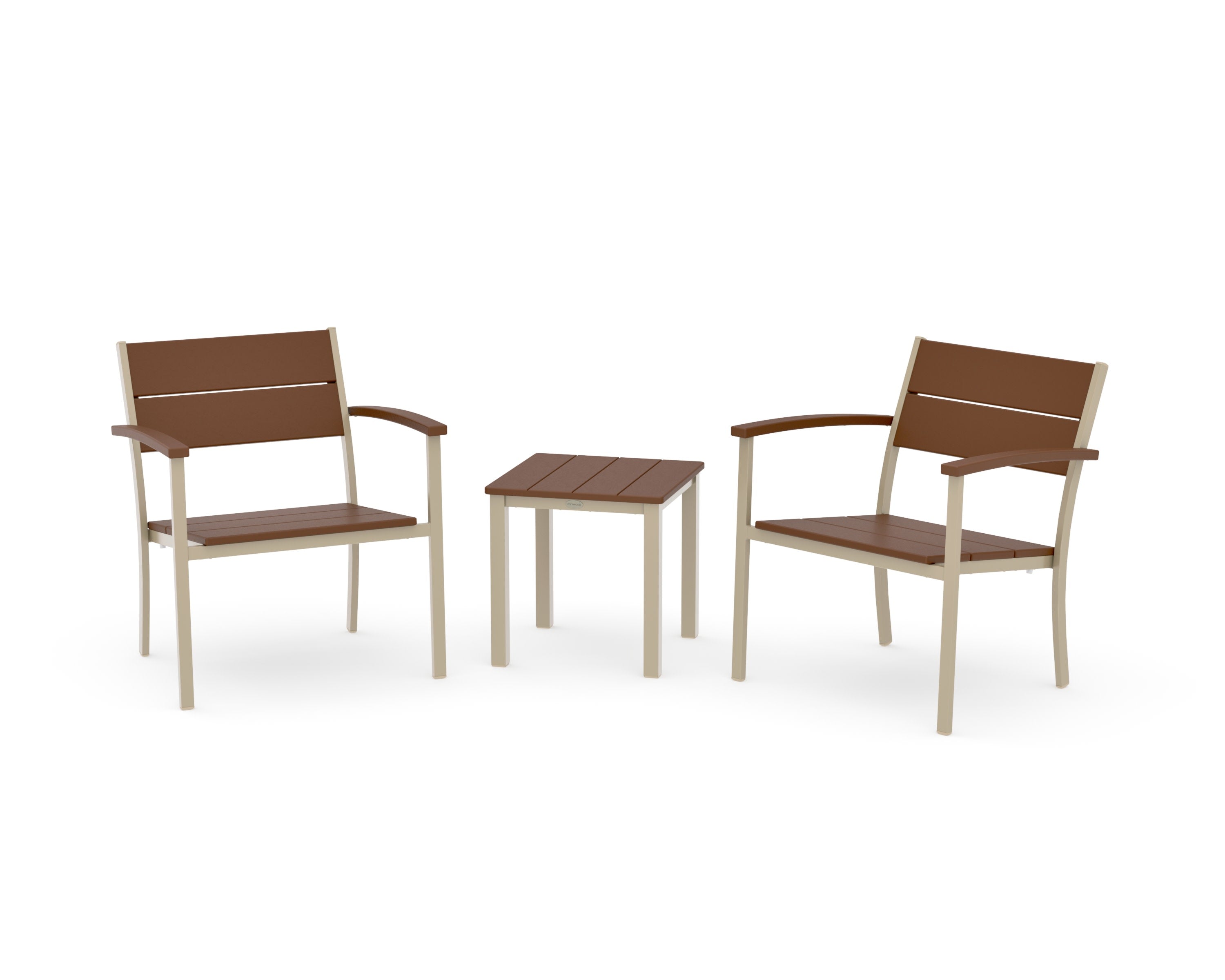 Main Street 3-Piece Lounge Chair Set in Sand / Teak