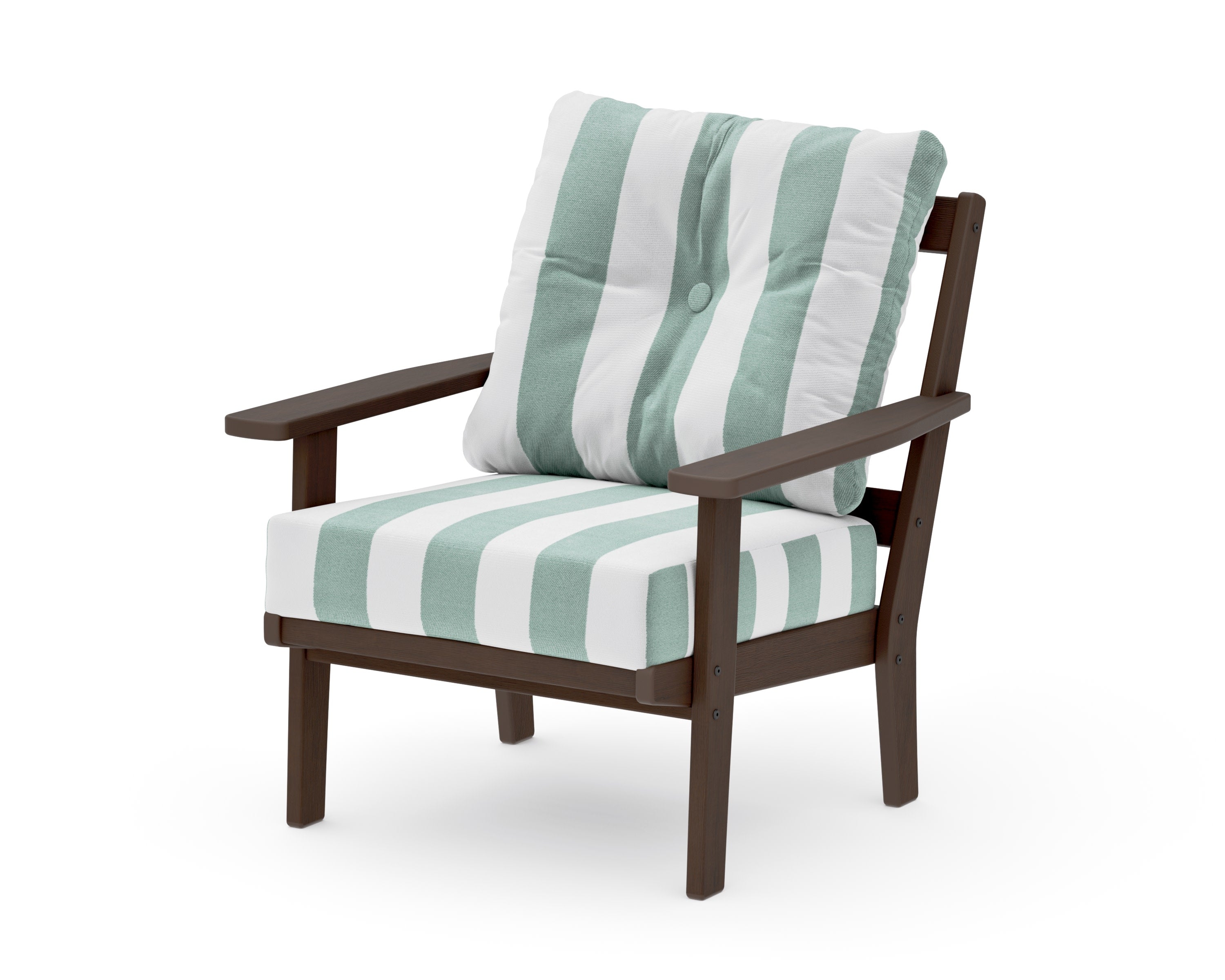 Oxford Deep Seating Chair in Kona / Cabana Stripe Glacier Spa